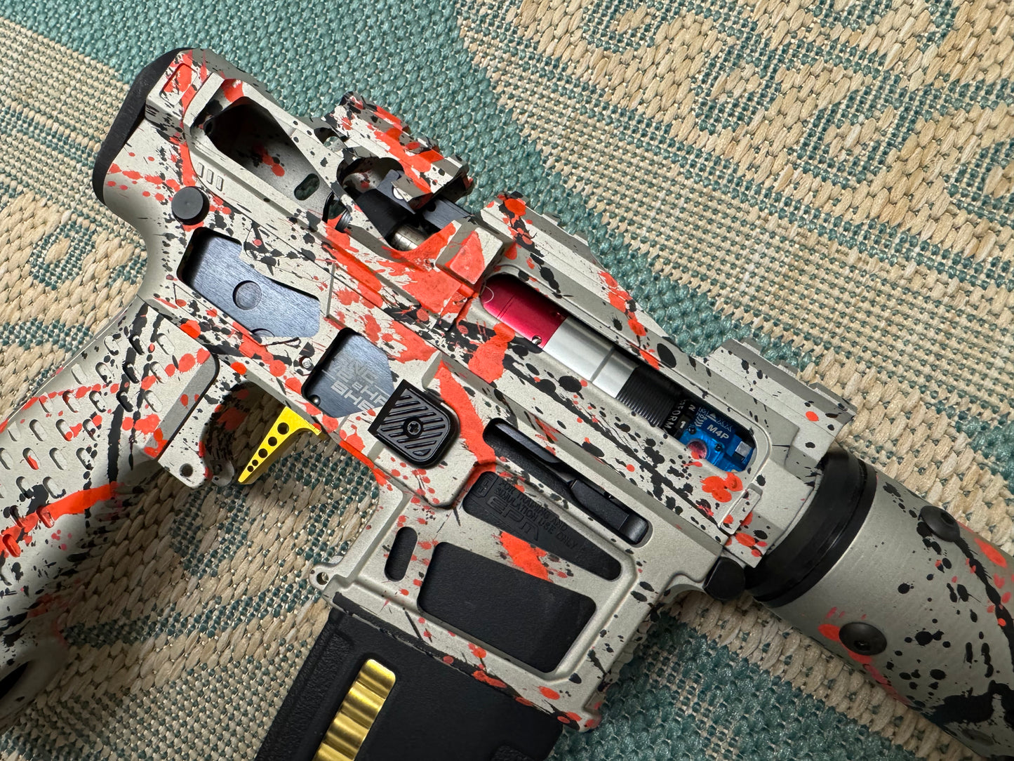 KA Tech MAC Polarstar F2 AR7 LE MSG/ESG HPA M4 splatter Cerakoted orange/black