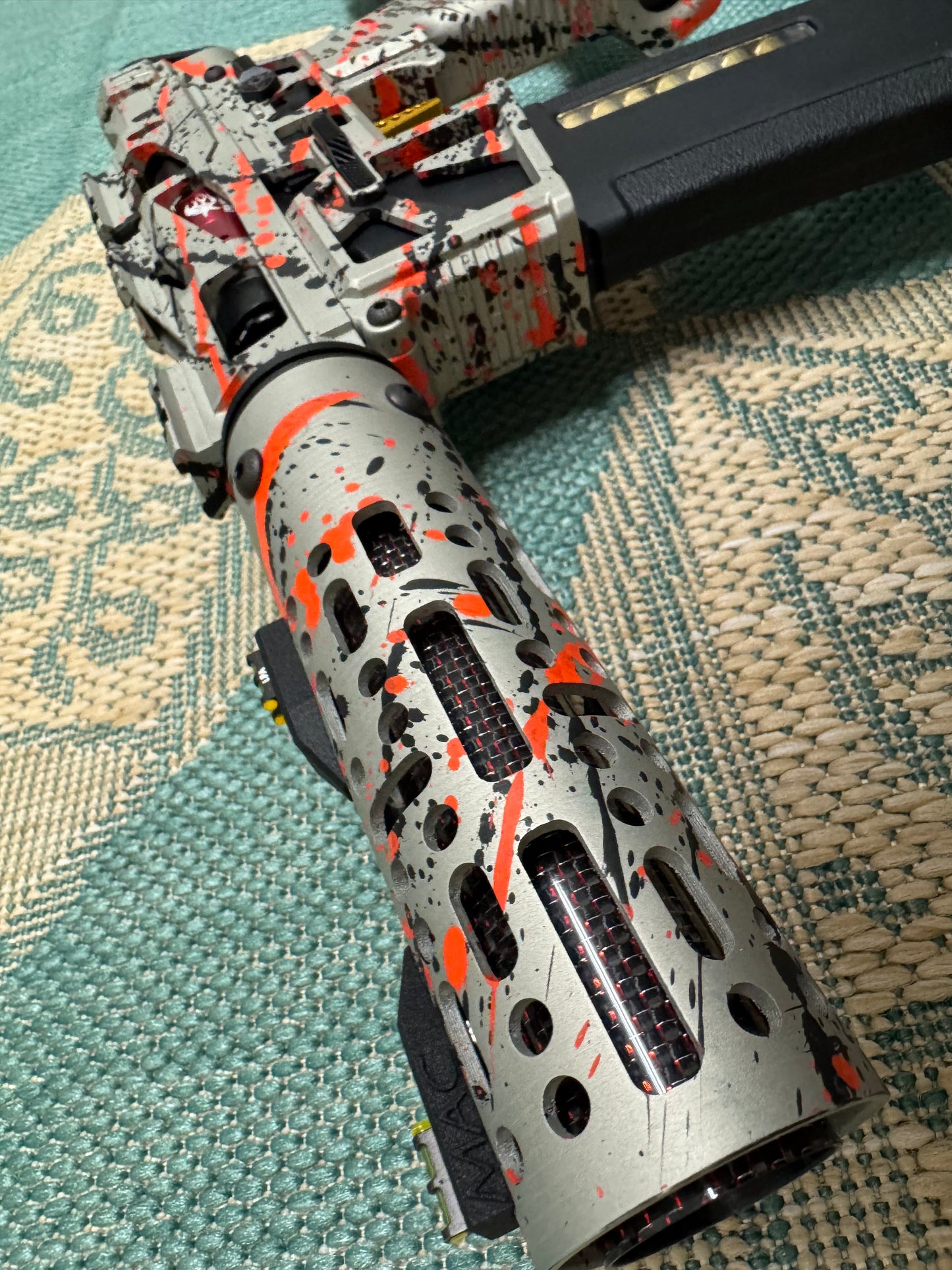KA Tech MAC Polarstar F2 AR7 LE MSG/ESG HPA M4 splatter Cerakoted orange/black