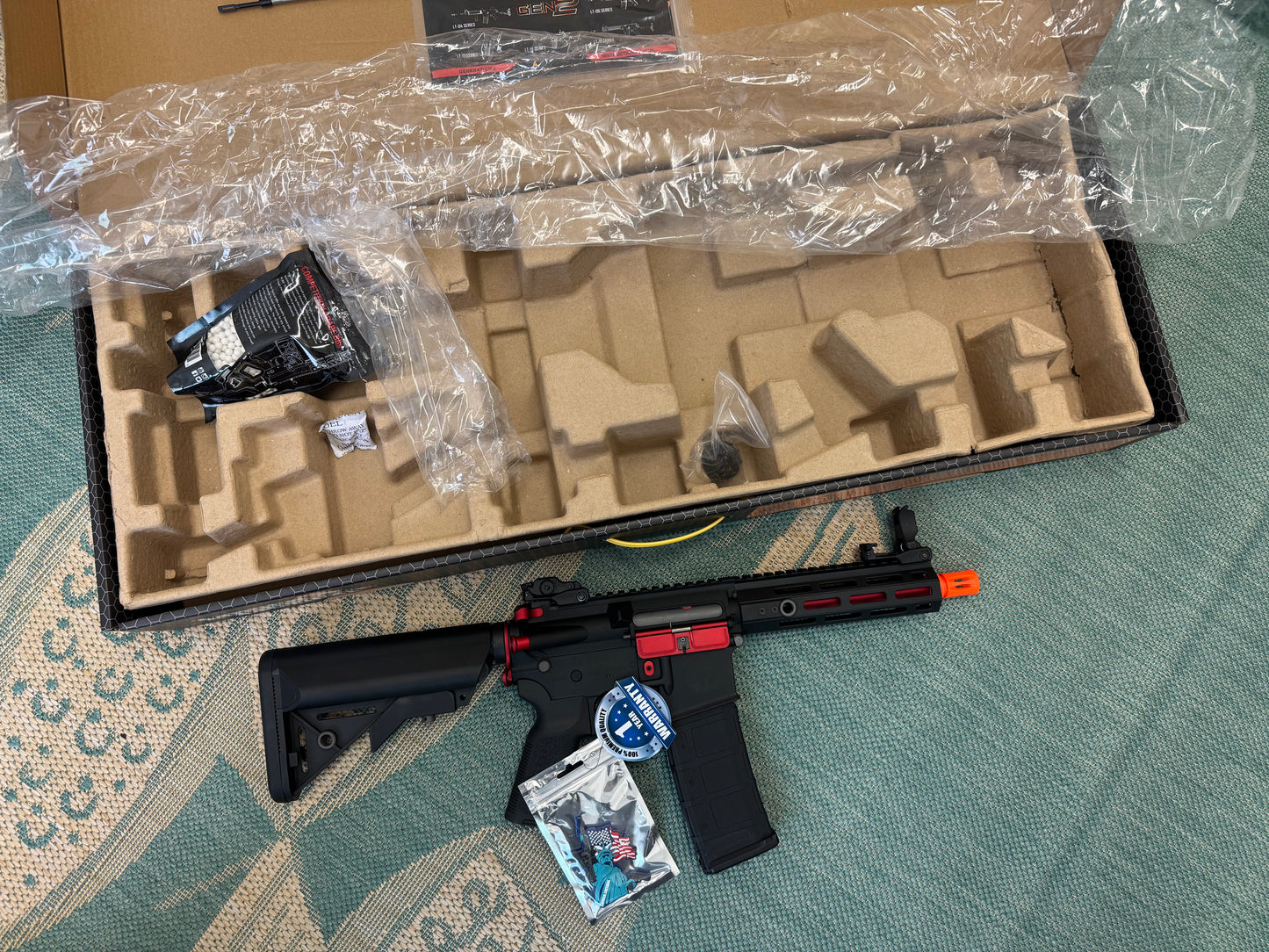 Lancer Tactical CORE Series GEN 2 Hellion M-LOK 7" Red Airsoft AEG Rifle