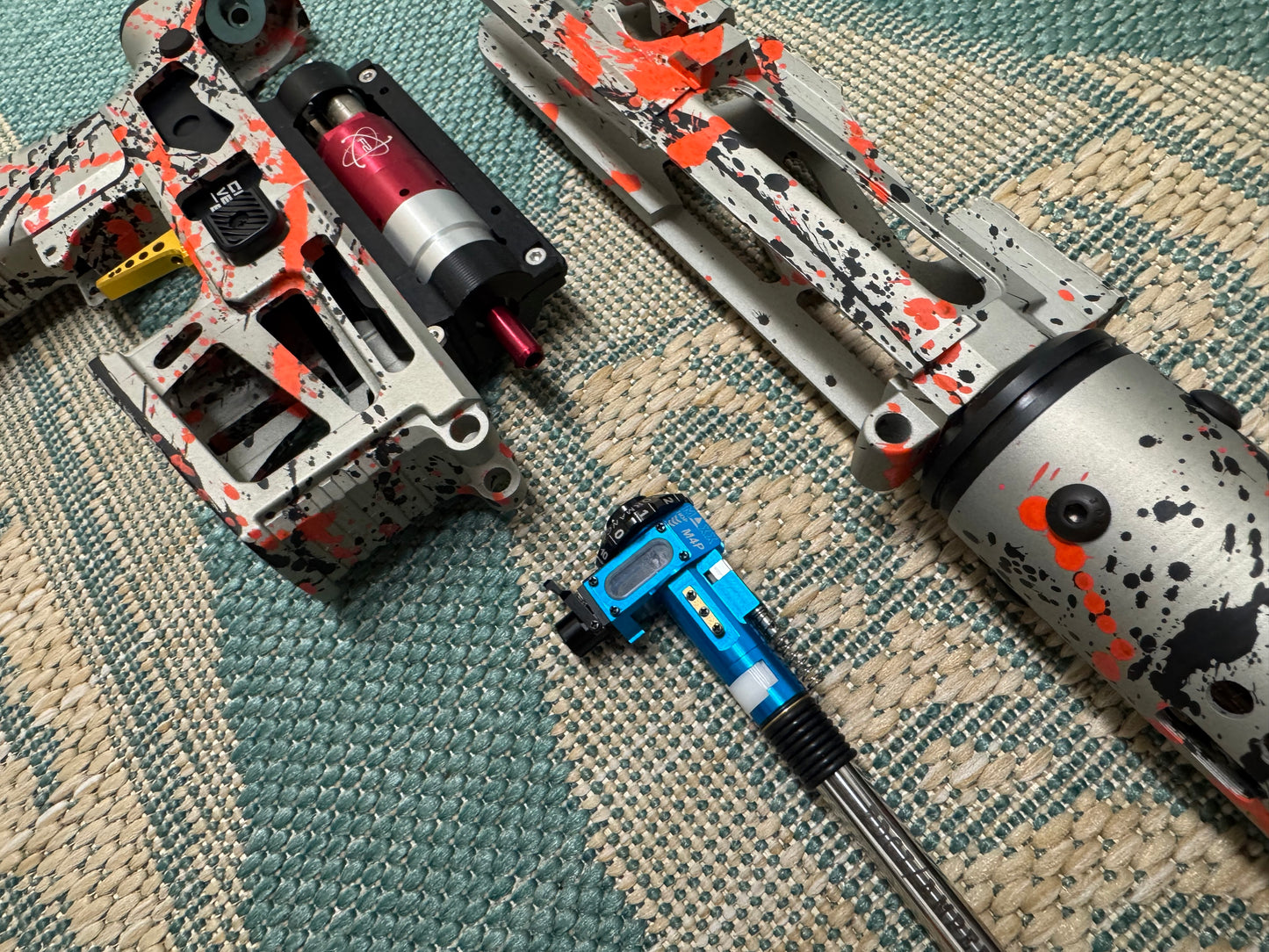 KA Tech MAC Polarstar F2 AR7 LE MSG/ESG HPA M4 splatter Cerakoted orange/black
