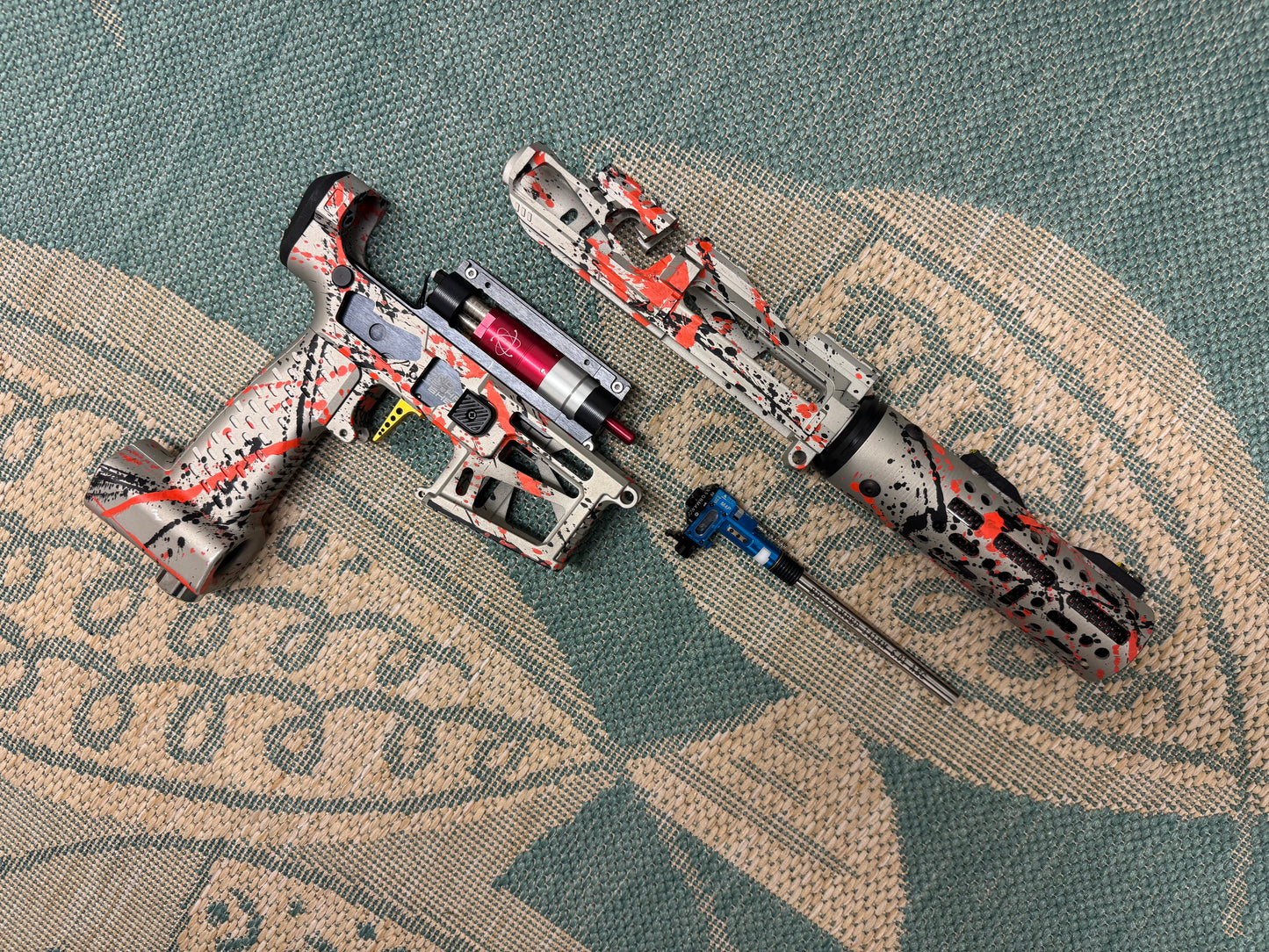 KA Tech MAC Polarstar F2 AR7 LE MSG/ESG HPA M4 splatter Cerakoted orange/black