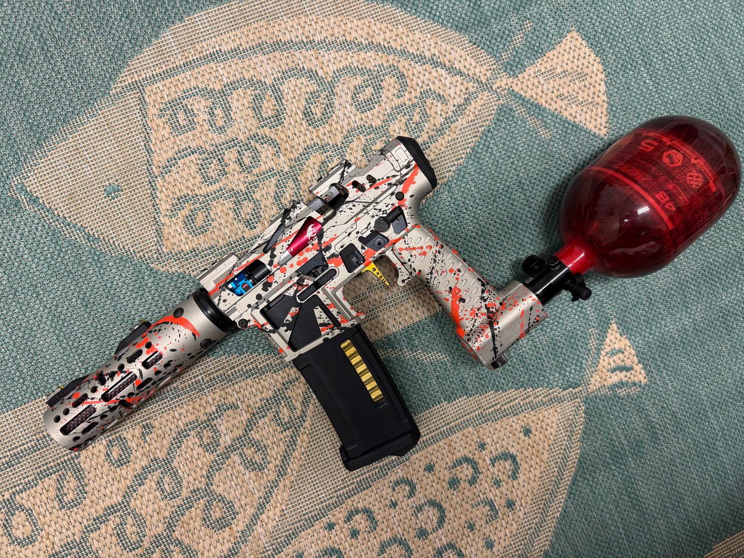 KA Tech MAC Polarstar F2 AR7 LE MSG/ESG HPA M4 splatter Cerakoted orange/black