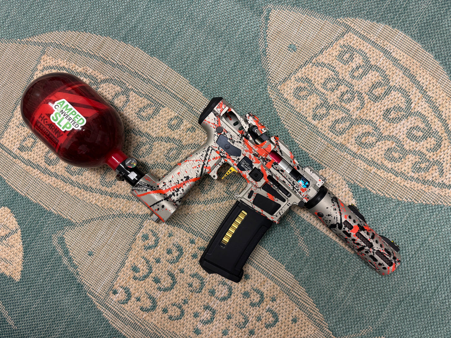 KA Tech MAC Polarstar F2 AR7 LE MSG/ESG HPA M4 splatter Cerakoted orange/black