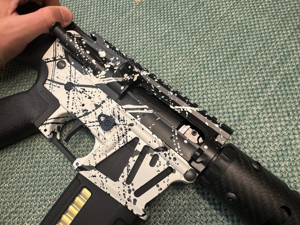 KA Tech MAC Polarstar F2 AR8 HPA M4 Stuby Skeletonized Cerakote Splatter (White & Black)