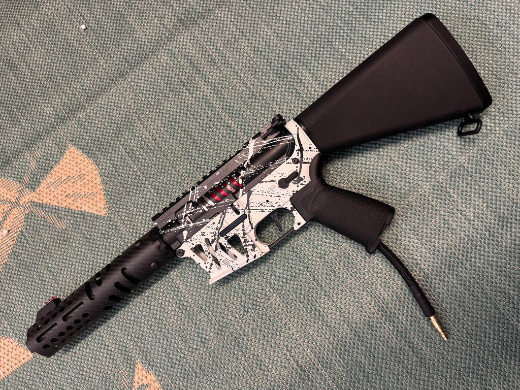 KA Tech MAC Polarstar F2 AR8 HPA M4 Stuby Skeletonized Cerakote Splatter (White & Black)