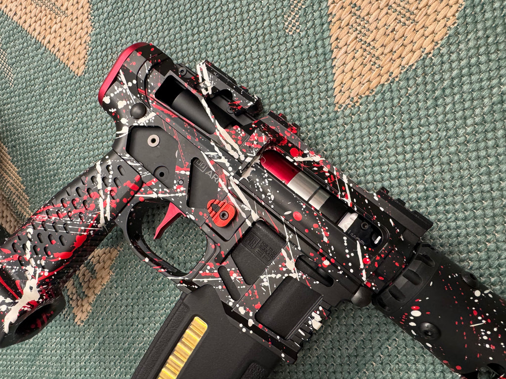 KA Tech MAC Polarstar F2 AR7 V MSG/ESG HPA M4 splatter Cerakoted red/white