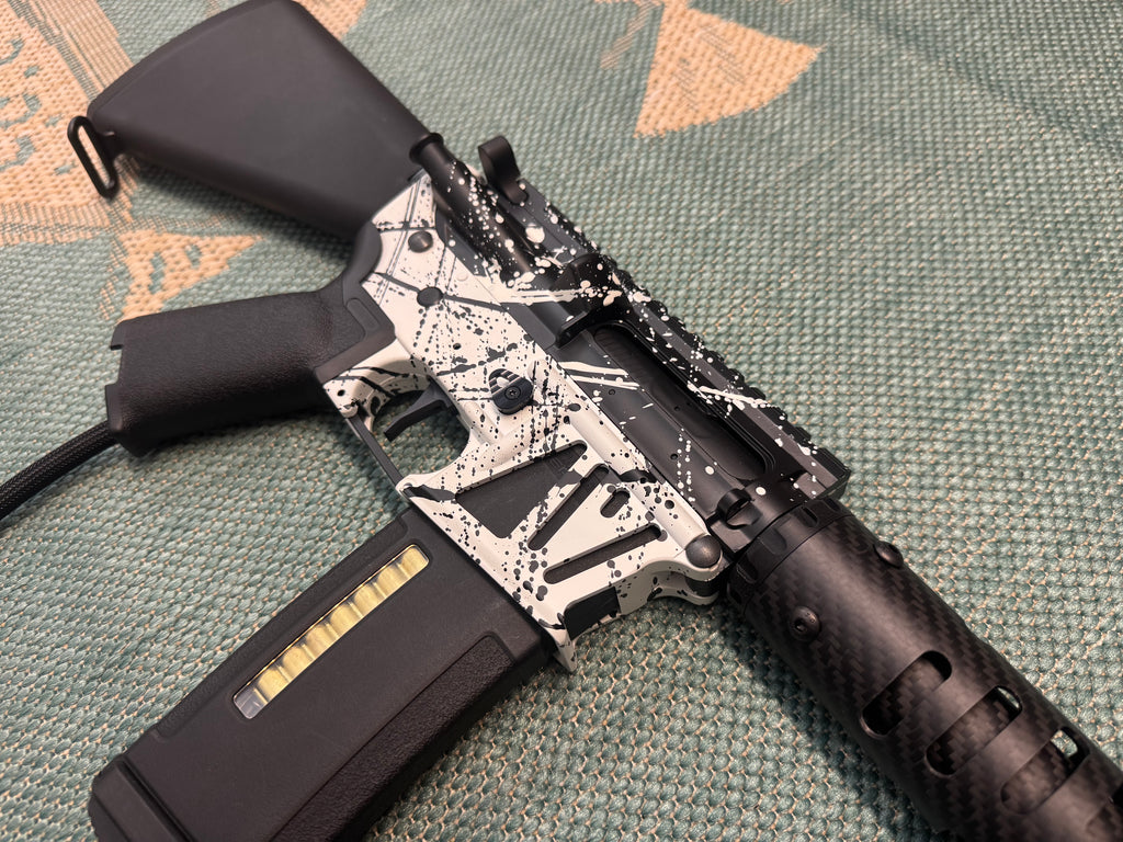 KA Tech MAC Polarstar F2 AR8 HPA M4 Stuby Skeletonized Cerakote Splatter (White & Black)