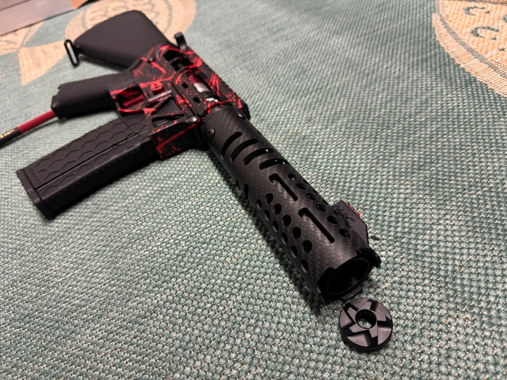 KA Tech MAC Polarstar F2 AR8 HPA M4 Stuby Skeletonized Cerakote Splatter (Red - Black Cannon Barrel)