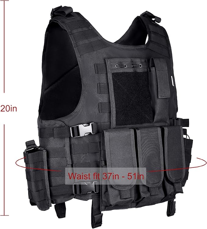 Tactical Airsoft Vest Adjustable Modular Airsoft Paintball Vest
