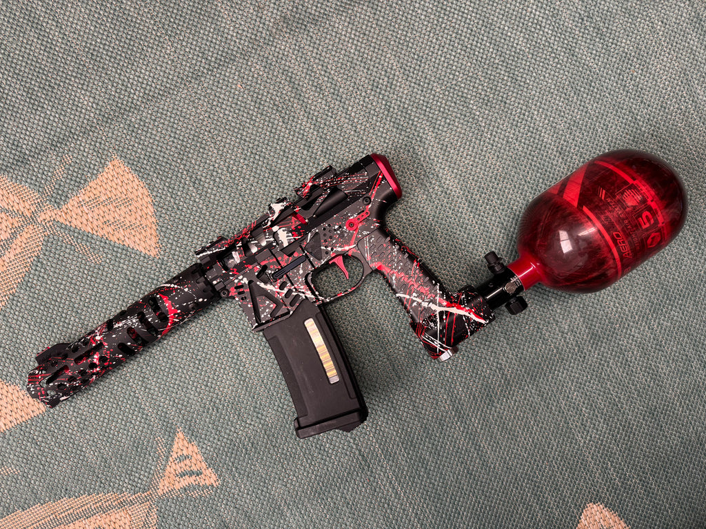 KA Tech MAC Polarstar F2 AR7 V MSG/ESG HPA M4 splatter Cerakoted red/white