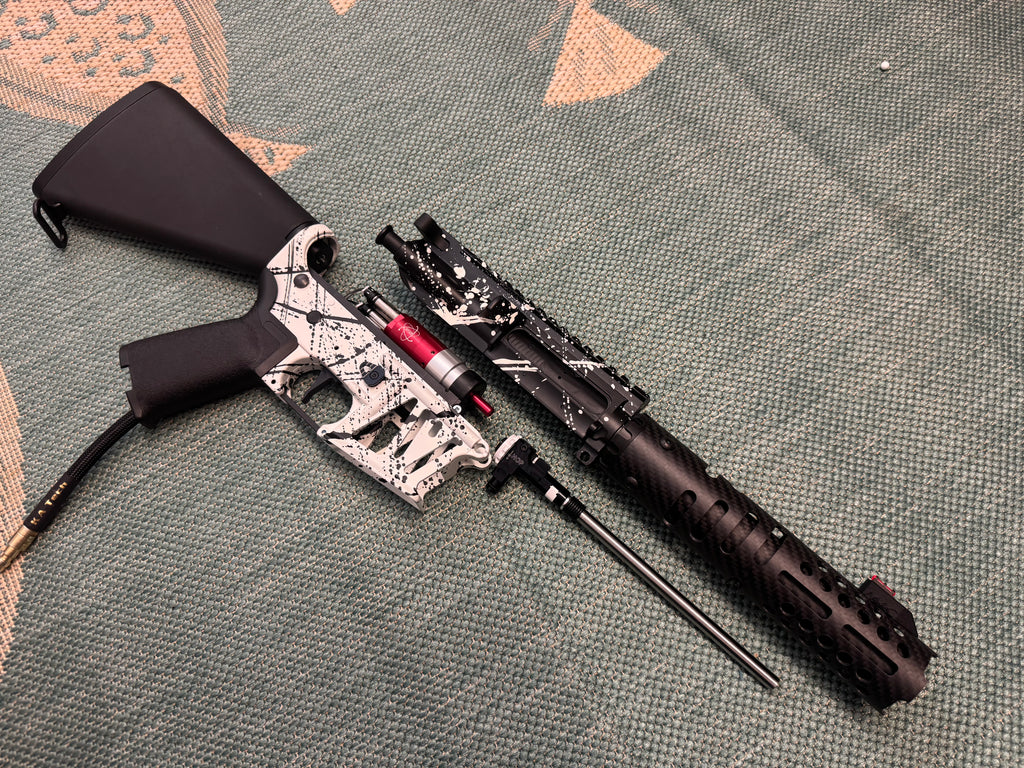 KA Tech MAC Polarstar F2 AR8 HPA M4 Stuby Skeletonized Cerakote Splatter (White & Black)