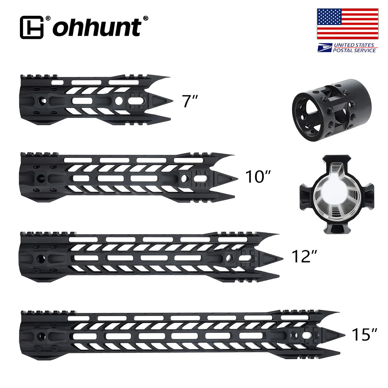 Gen2 AR-15 Javelin Handguard M-LOK Free Float with Steel Barrel Nut 7" 10" 12" 15"