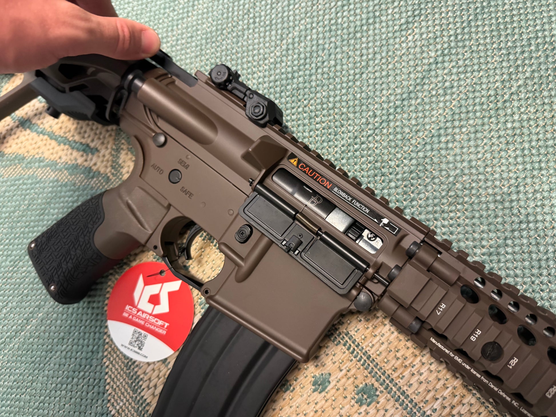 EMG / Daniel Defense Licensed DDMK18 Airsoft EBB AEG Rifle w/ S3 Electronic Trigger by ICS 350 FPS
