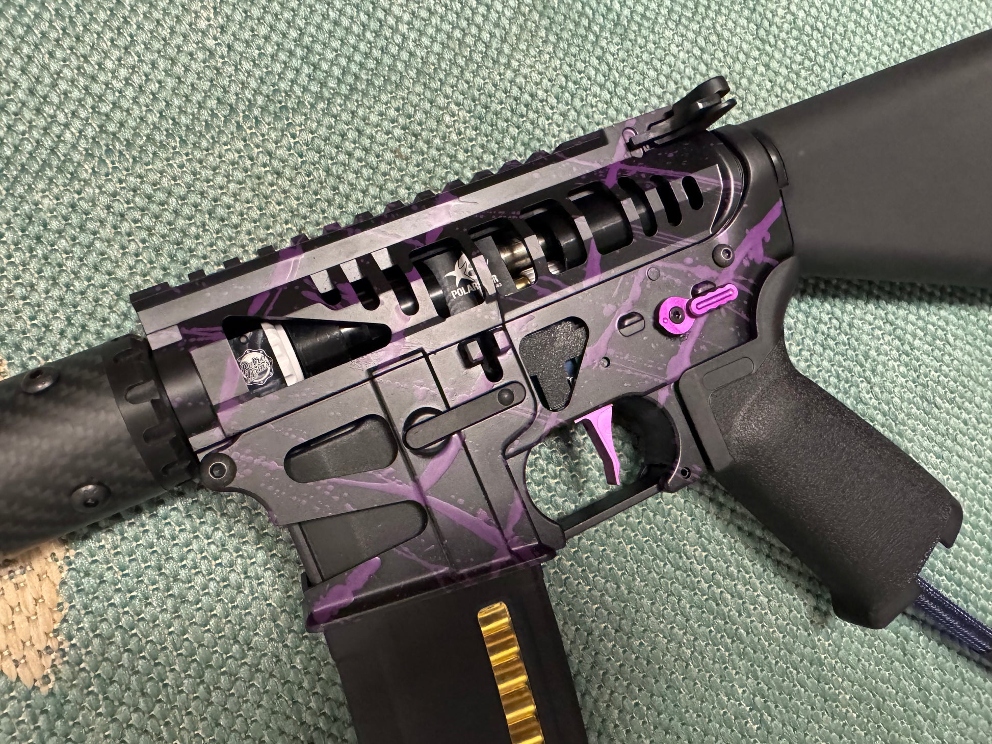 KA Tech MAC Polarstars F2 AR8 HPA M4 Stuby Type 5 Skeletonized Cerakote Splatter