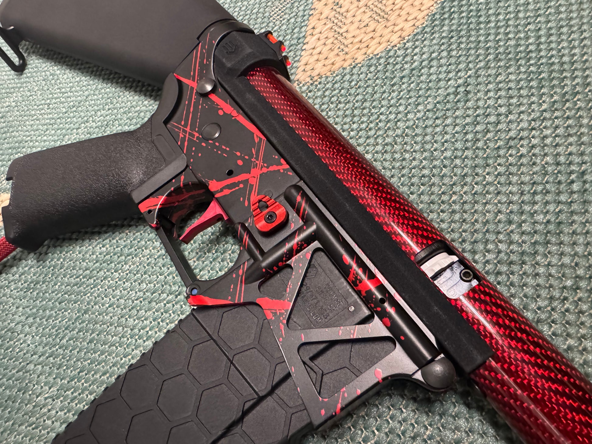 KA Tech MAC Polarstars F2 AR8 HPA M4 Stuby Type 3 Skeletonized Cerakote Splatter