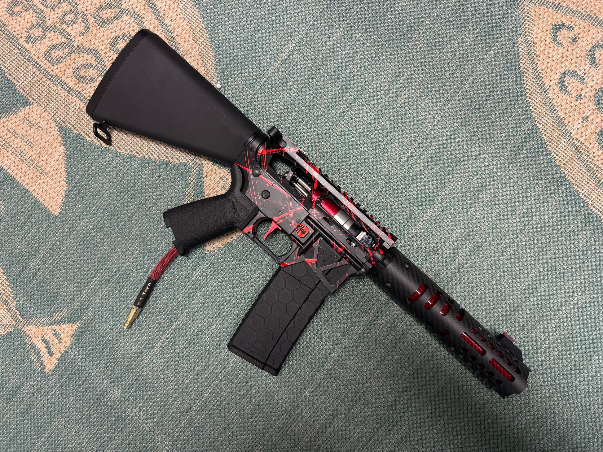 KA Tech MAC Polarstars F2 AR8 HPA M4 Stuby Type 3 Skeletonized Cerakote Splatter