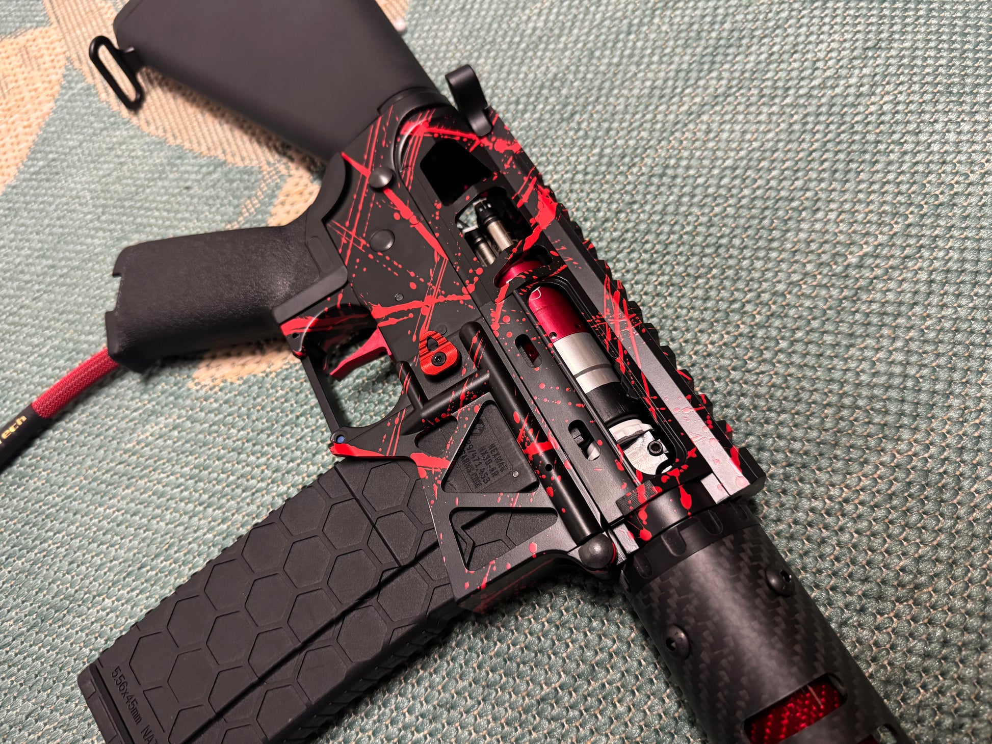 KA Tech MAC Polarstars F2 AR8 HPA M4 Stuby Type 3 Skeletonized Cerakote Splatter