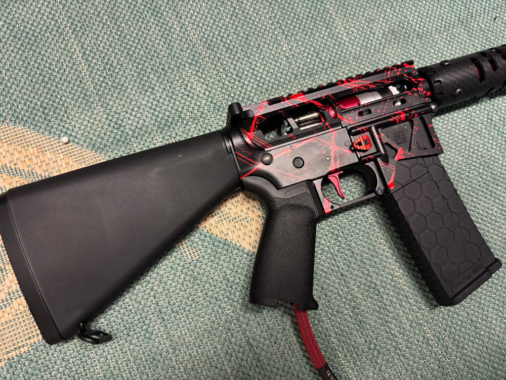 KA Tech MAC Polarstars F2 AR8 HPA M4 Stuby Type 3 Skeletonized Cerakote Splatter
