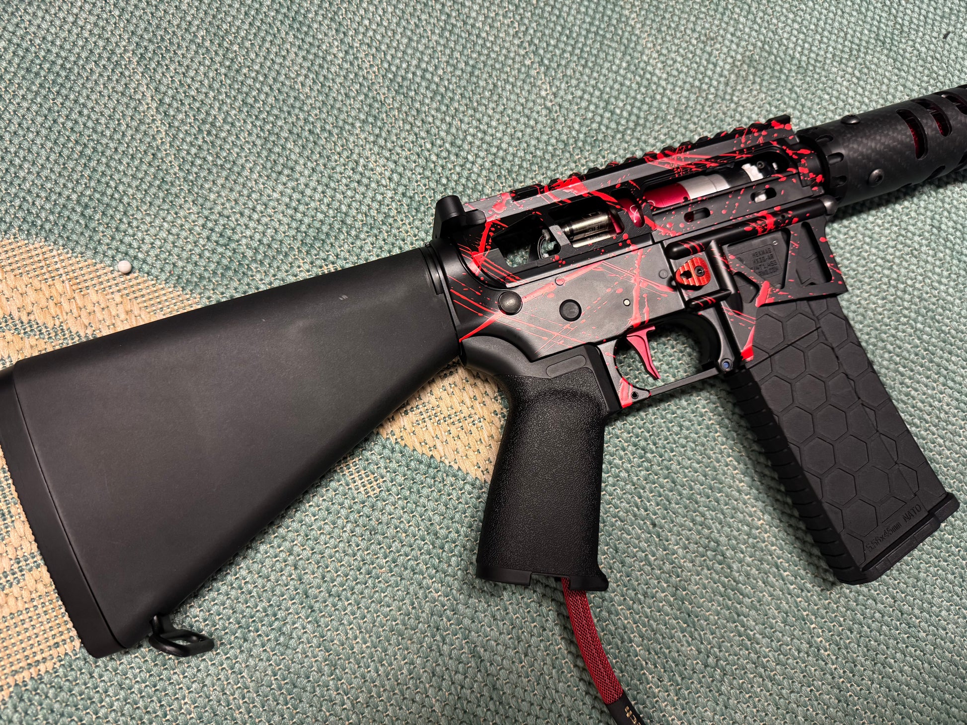KA Tech MAC Polarstars F2 AR8 HPA M4 Stuby Type 3 Skeletonized Cerakote Splatter