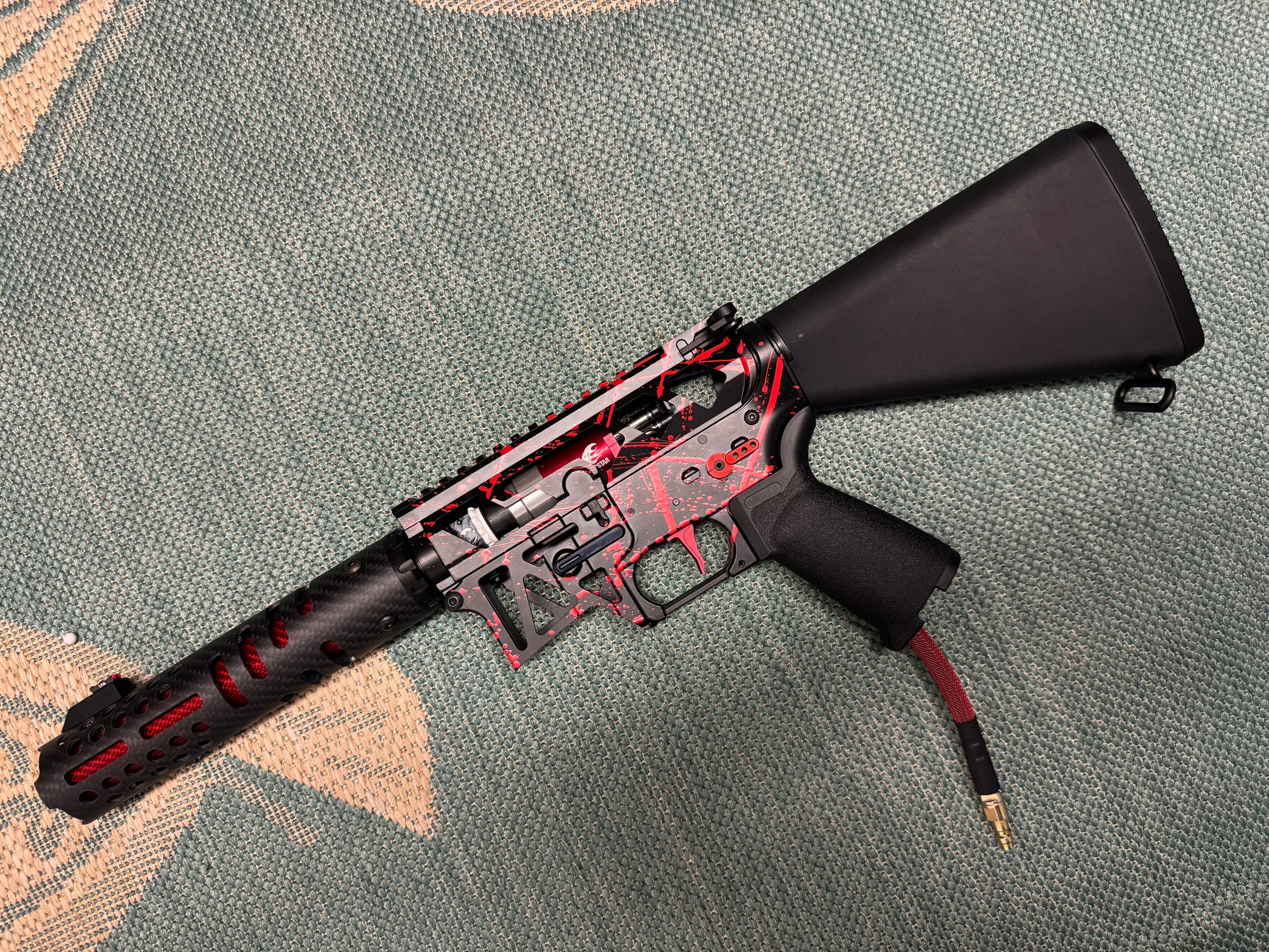 KA Tech MAC Polarstars F2 AR8 HPA M4 Stuby Type 3 Skeletonized Cerakote Splatter