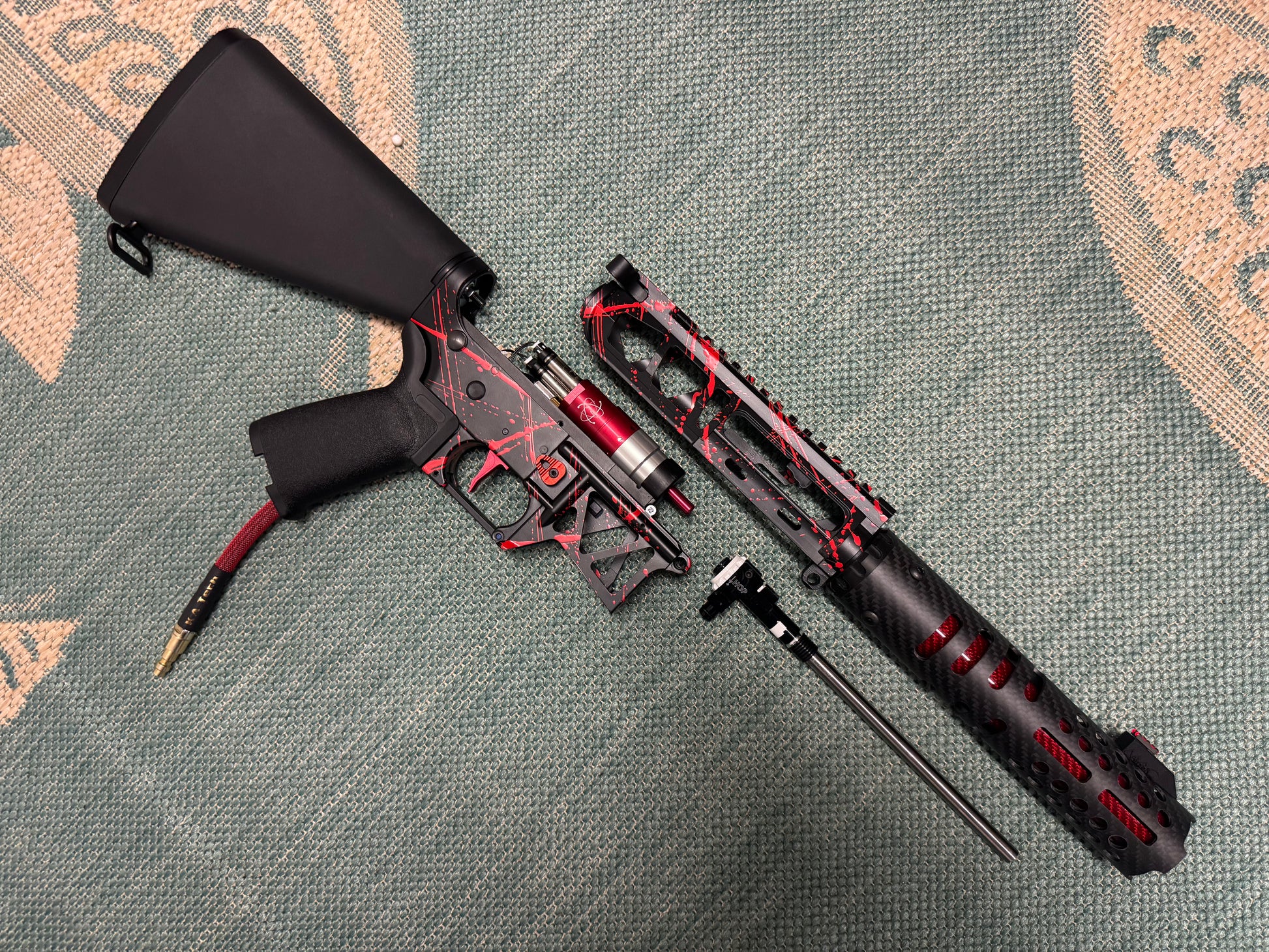 KA Tech MAC Polarstars F2 AR8 HPA M4 Stuby Type 3 Skeletonized Cerakote Splatter