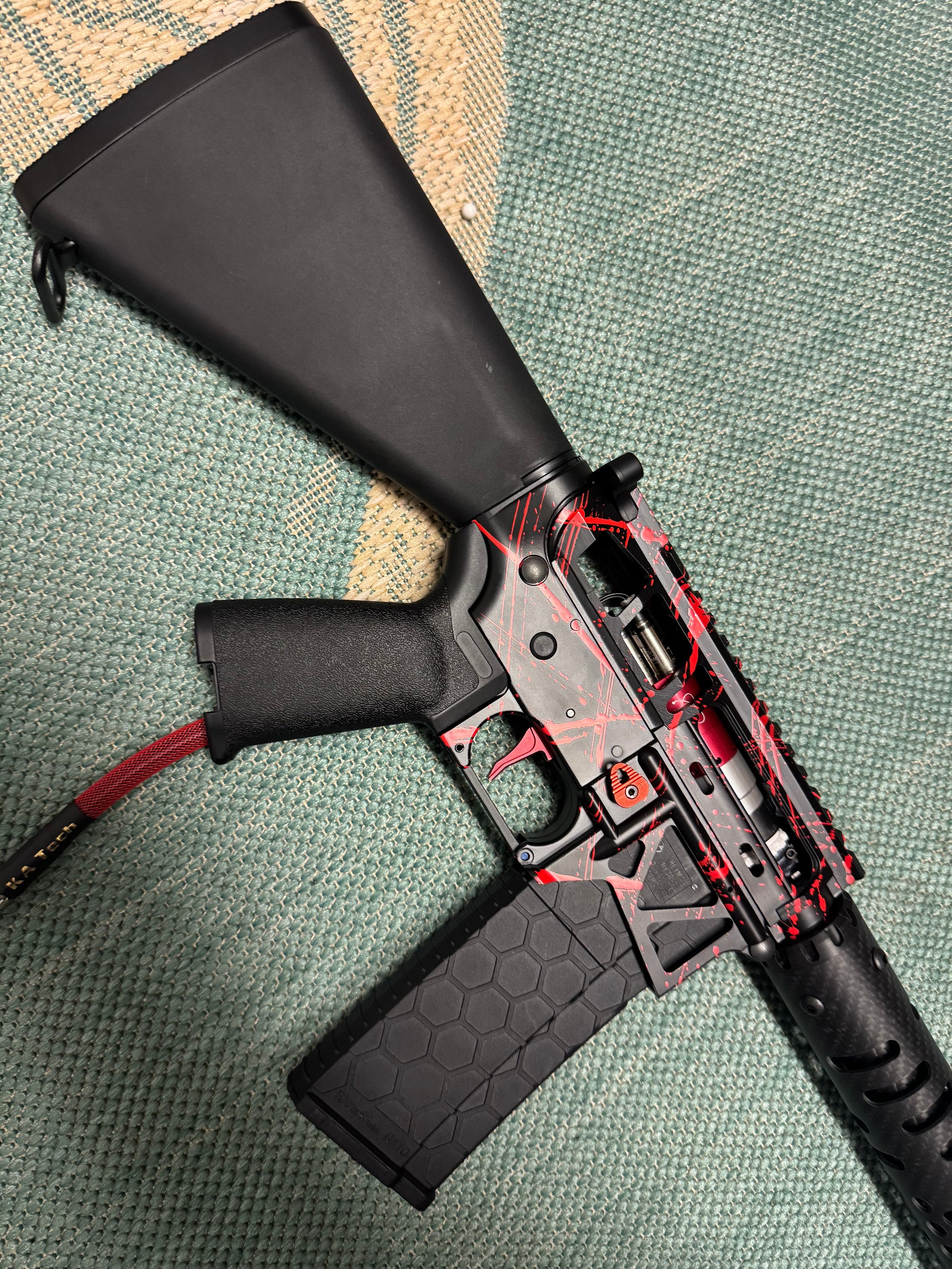 KA Tech MAC Polarstars F2 AR8 HPA M4 Stuby Type 3 Skeletonized Cerakote Splatter