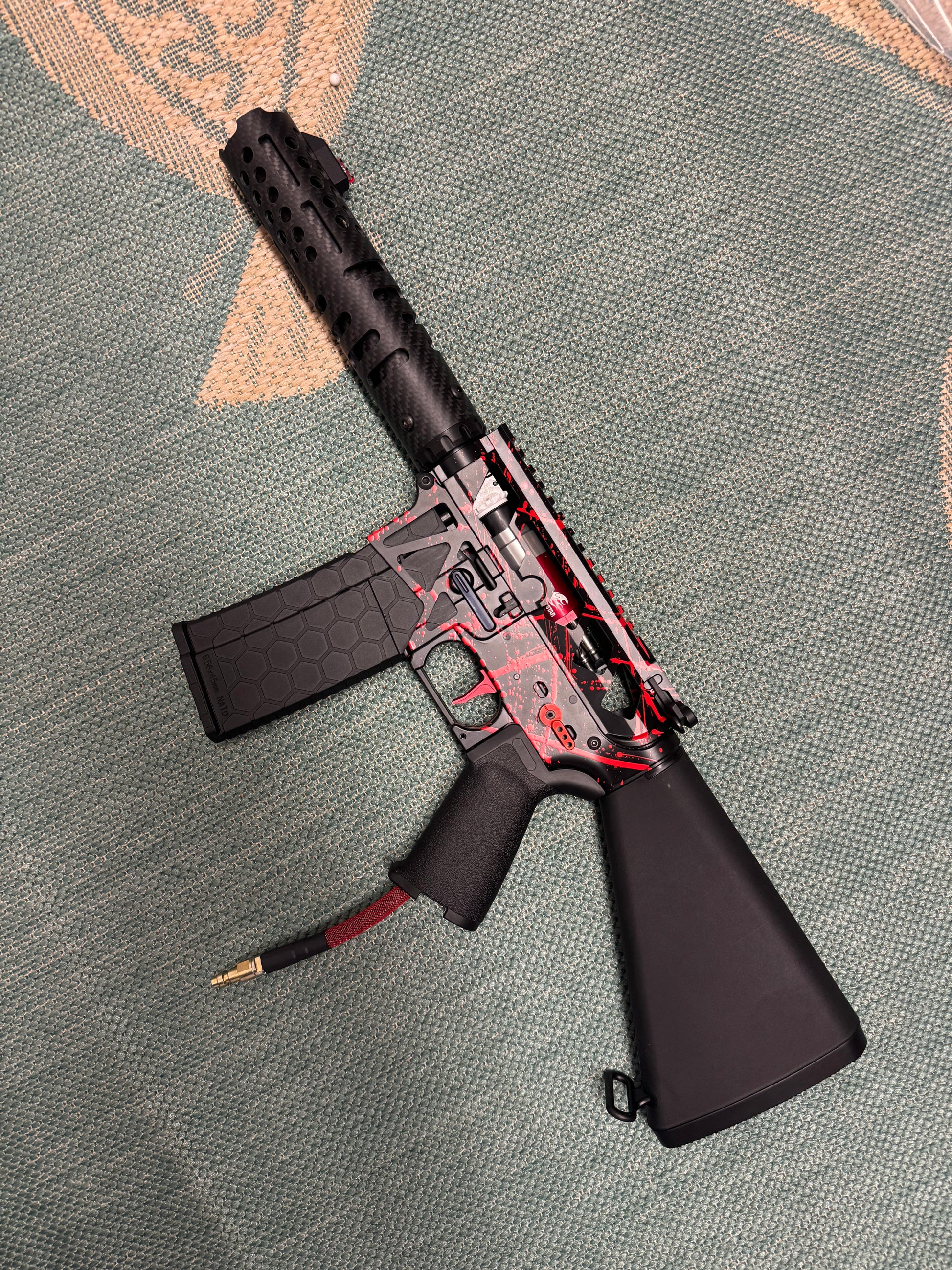 KA Tech MAC Polarstars F2 AR8 HPA M4 Stuby Type 3 Skeletonized Cerakote Splatter