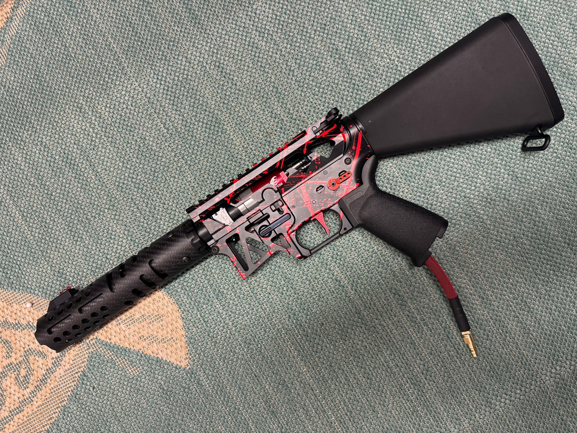 KA Tech MAC Polarstars F2 AR8 HPA M4 Stuby Type 3 Skeletonized Cerakote Splatter
