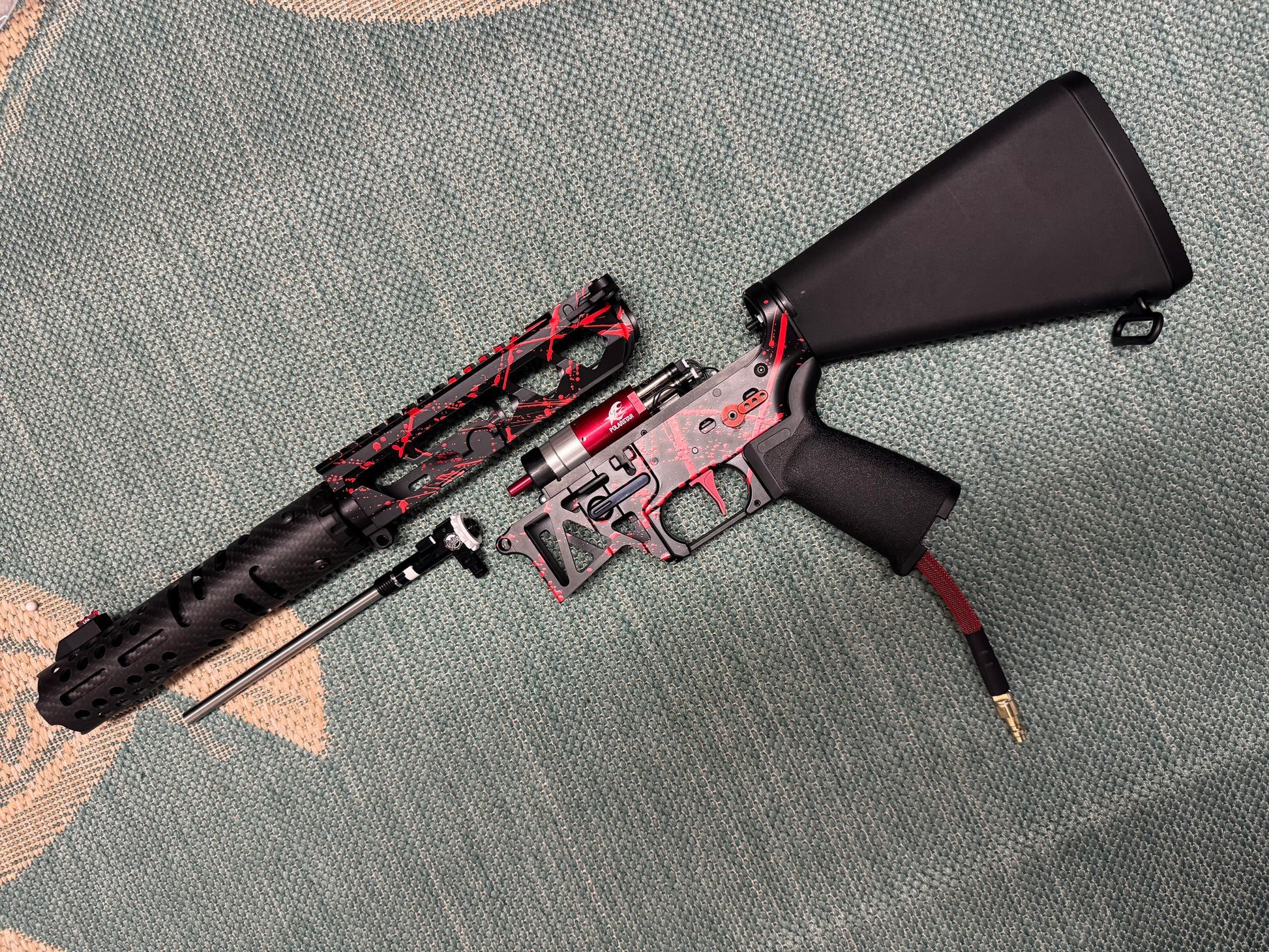 KA Tech MAC Polarstars F2 AR8 HPA M4 Stuby Type 3 Skeletonized Cerakote Splatter