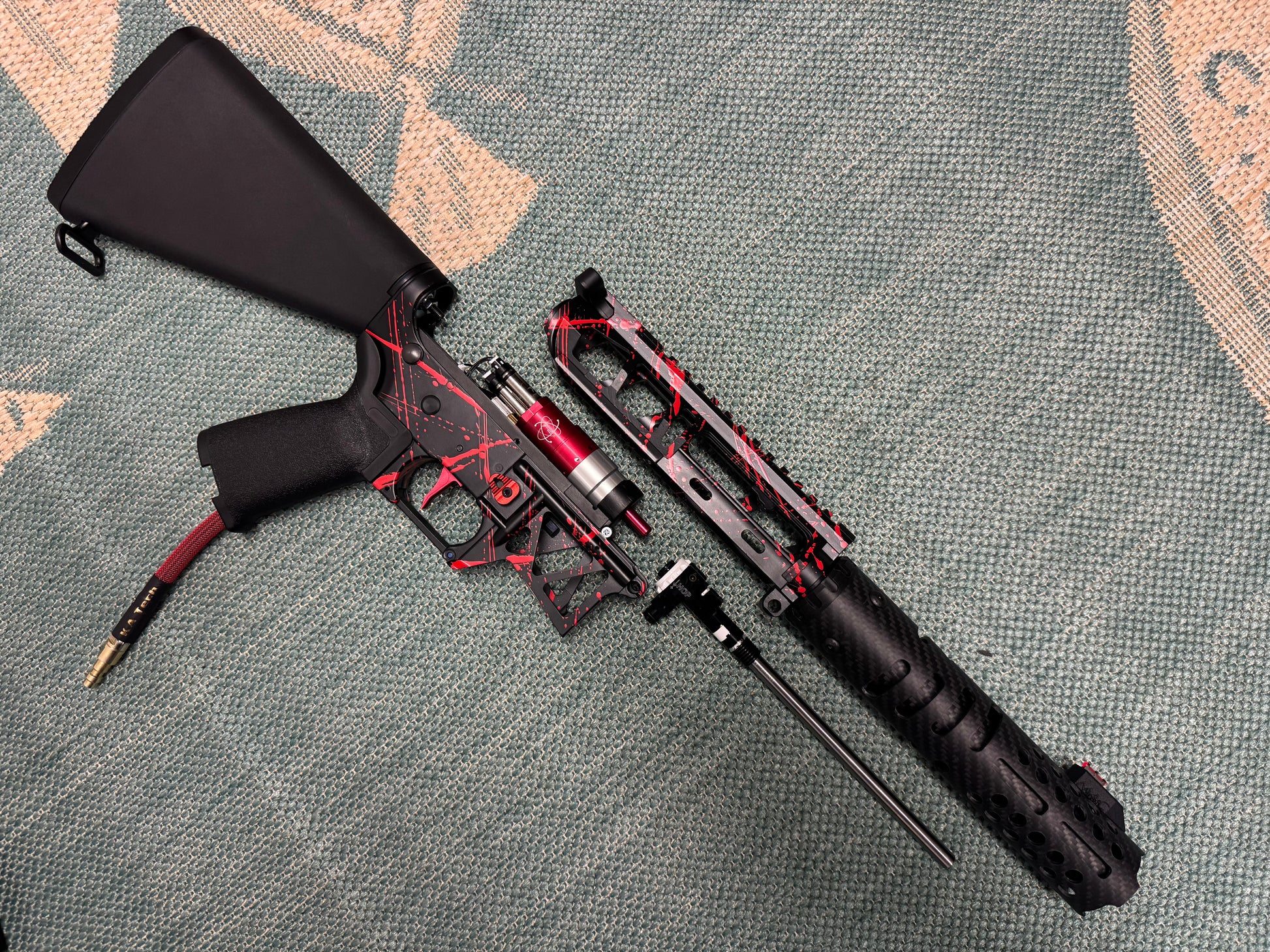 KA Tech MAC Polarstars F2 AR8 HPA M4 Stuby Type 3 Skeletonized Cerakote Splatter
