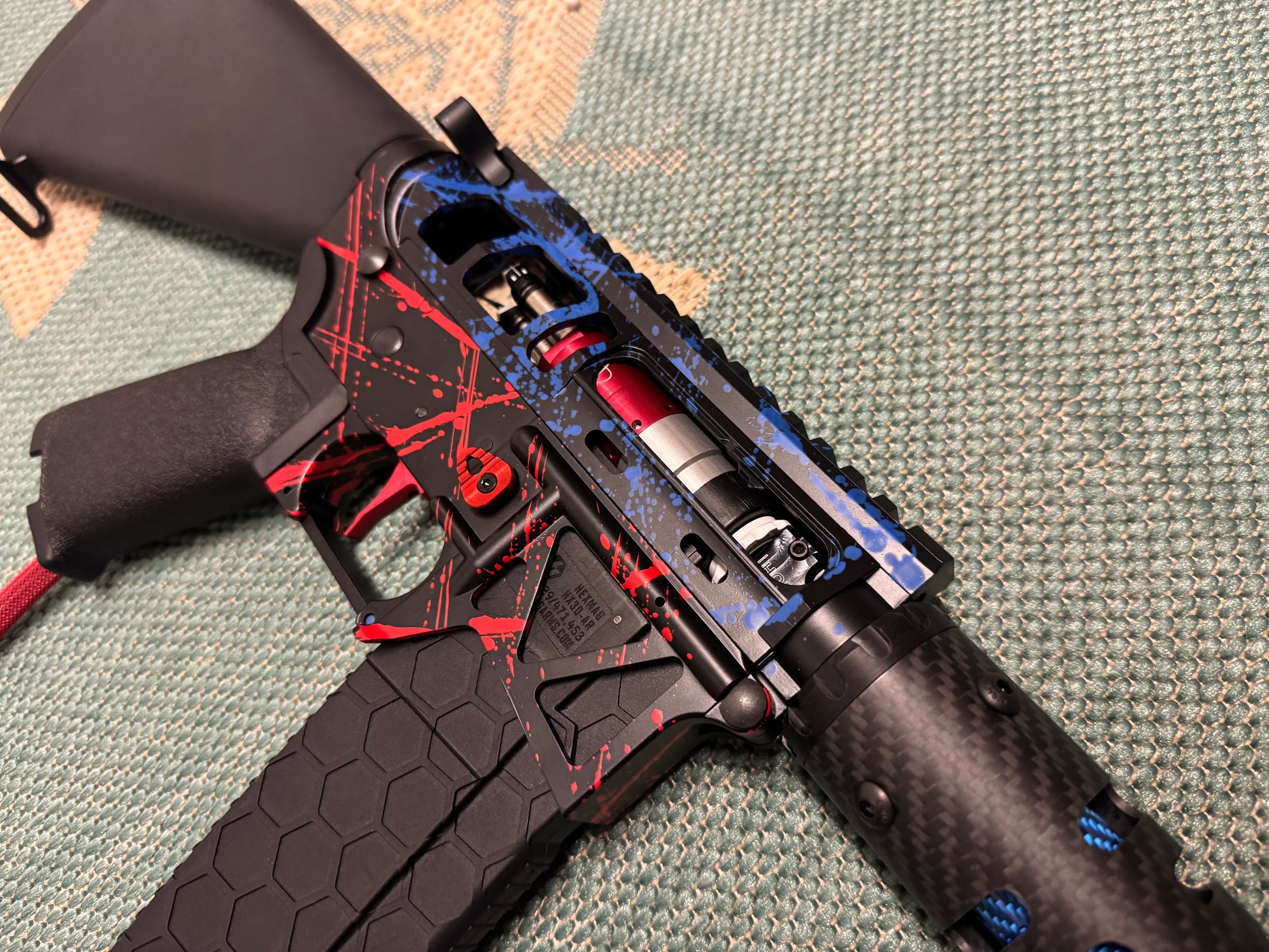 KA Tech MAC Polarstars F2 AR8 HPA M4 Stuby Type 3 Skeletonized Cerakote Splatter