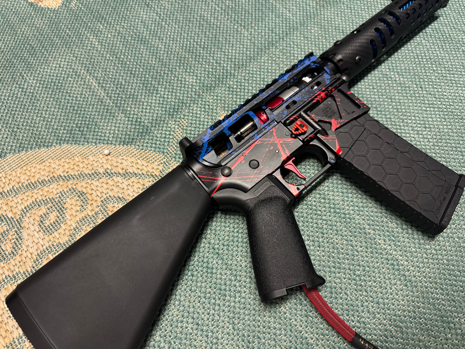KA Tech MAC Polarstars F2 AR8 HPA M4 Stuby Type 3 Skeletonized Cerakote Splatter
