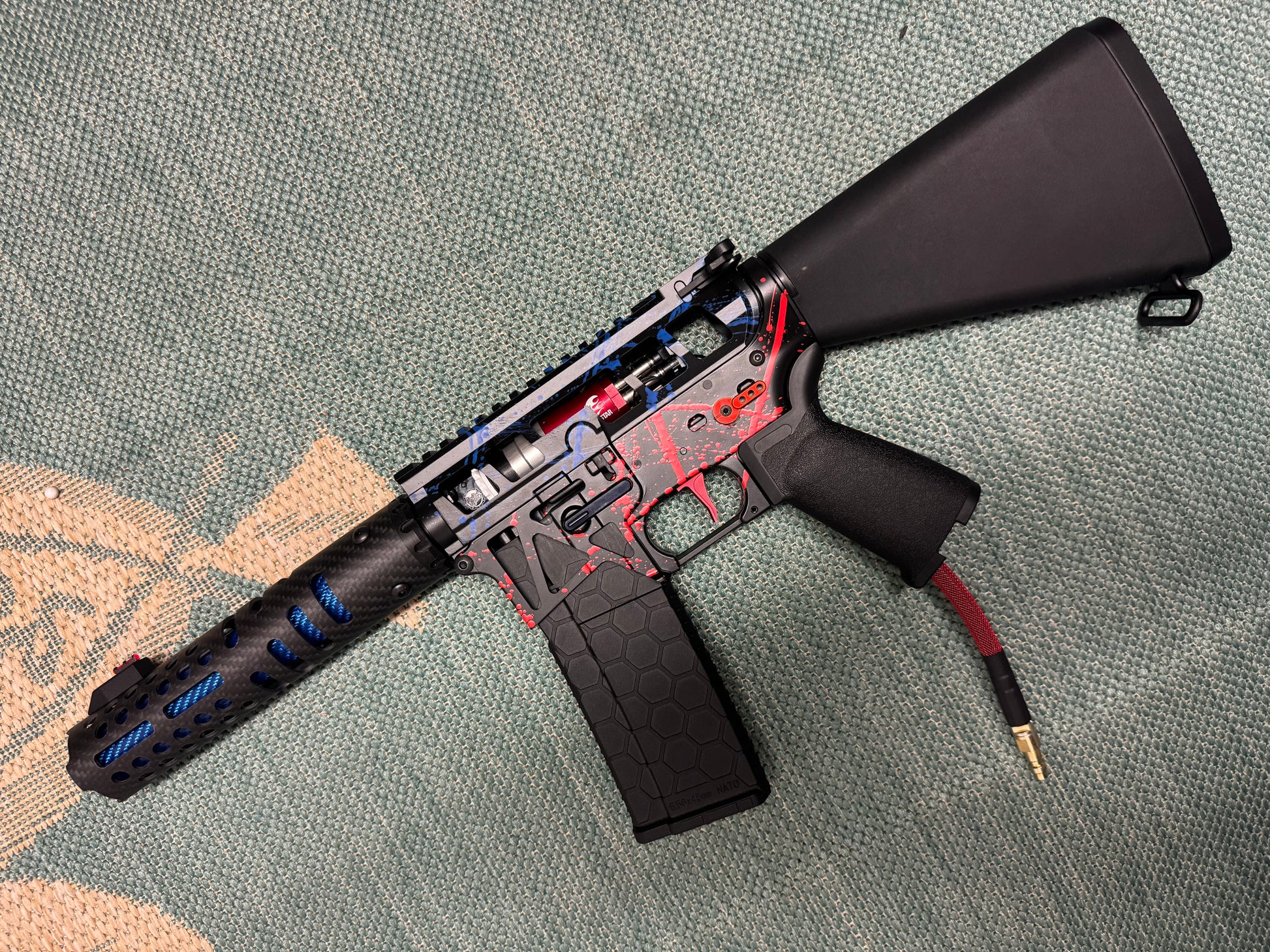KA Tech MAC Polarstars F2 AR8 HPA M4 Stuby Type 3 Skeletonized Cerakote Splatter