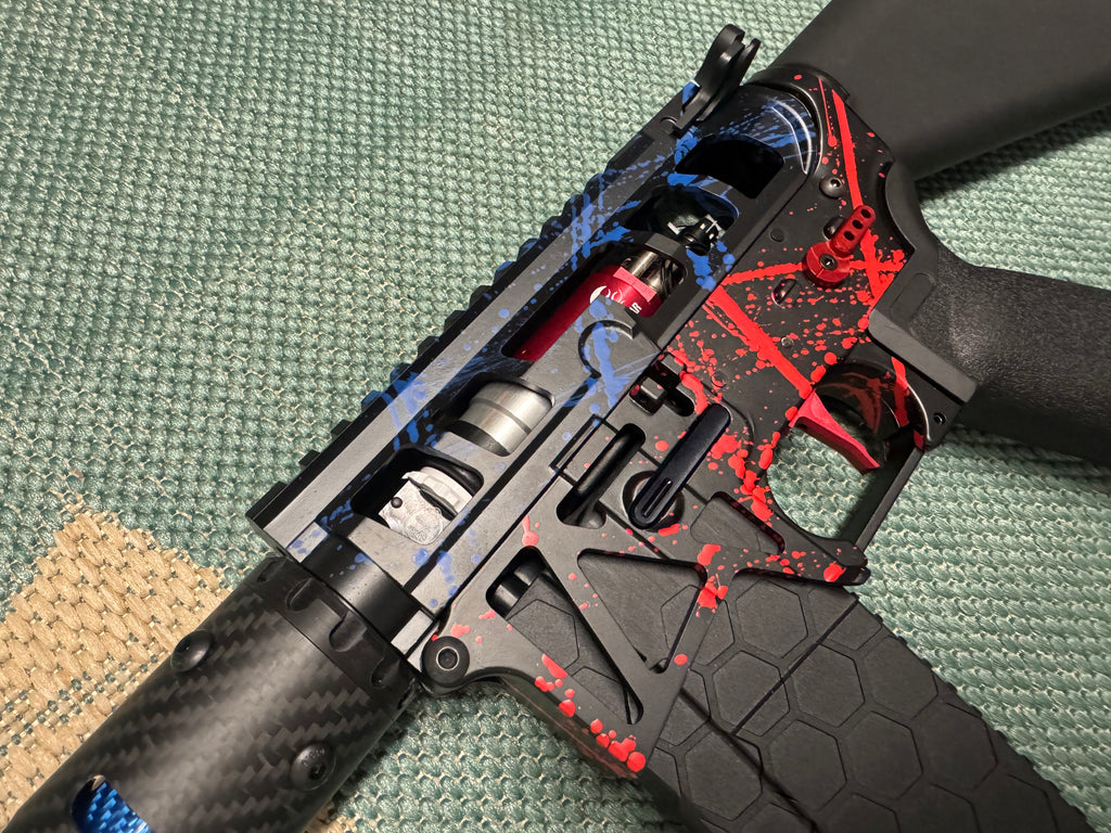 KA Tech MAC Polarstars F2 AR8 HPA M4 Stuby Type 3 Skeletonized Cerakote Splatter