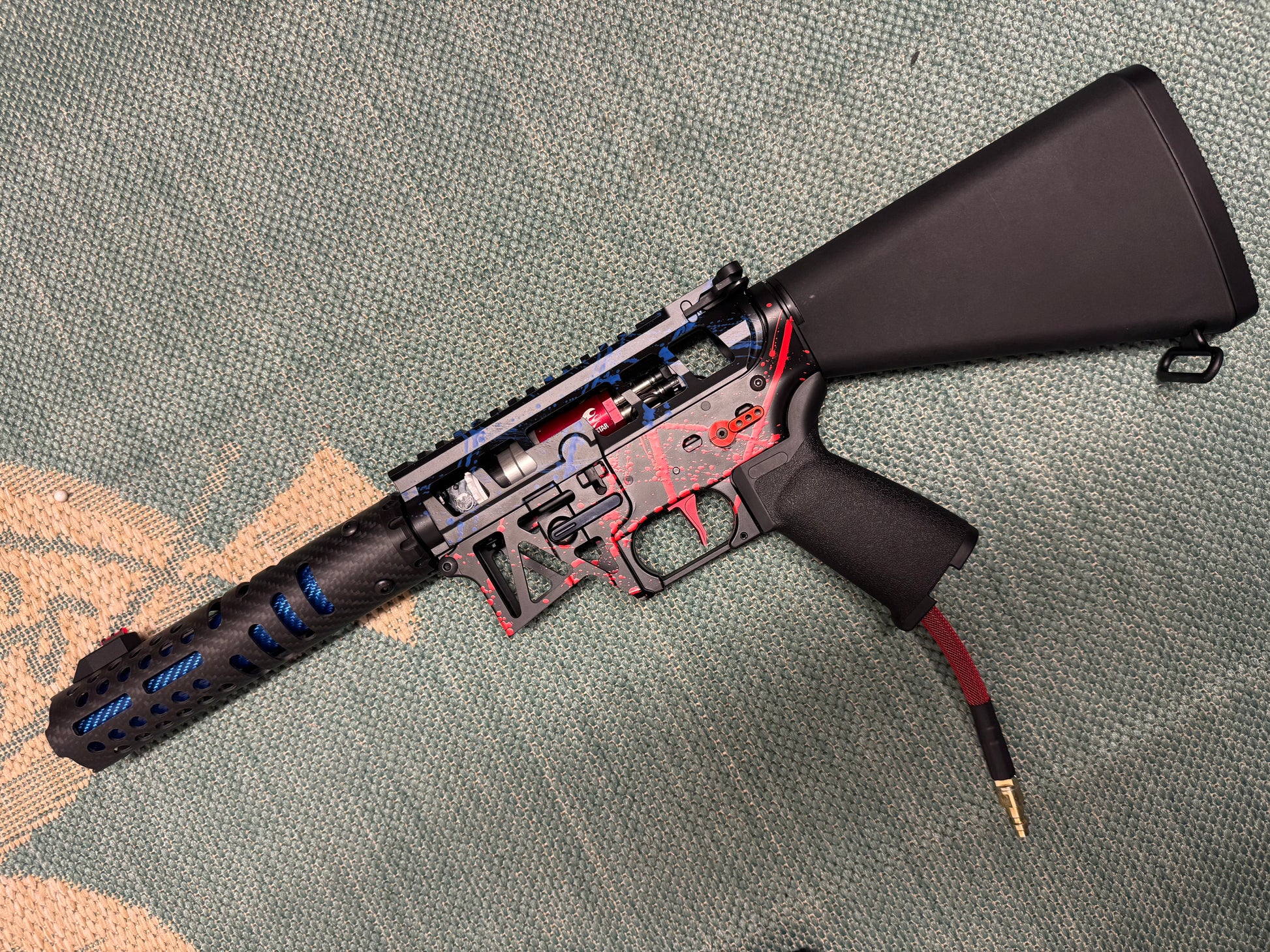 KA Tech MAC Polarstars F2 AR8 HPA M4 Stuby Type 3 Skeletonized Cerakote Splatter
