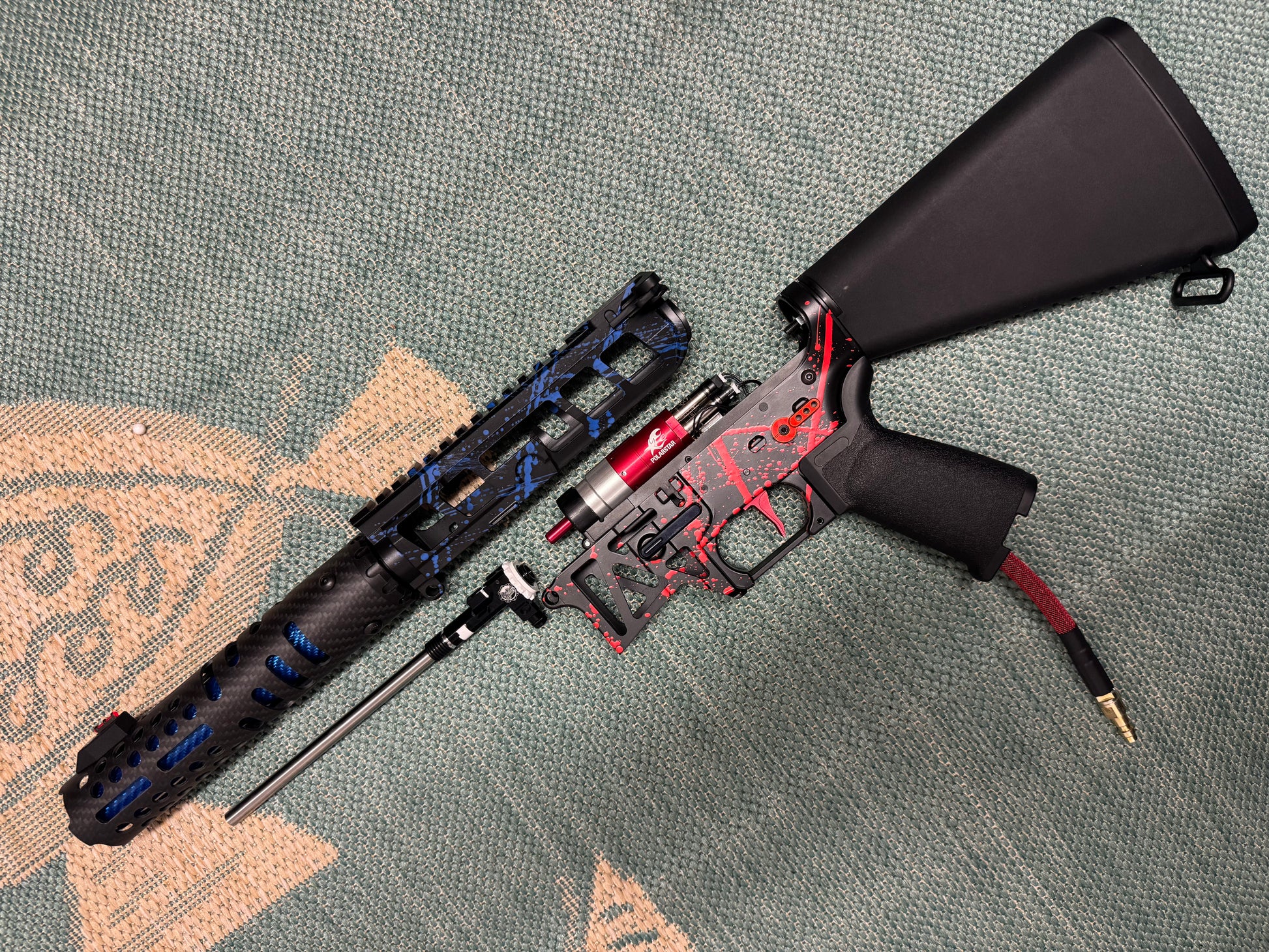 KA Tech MAC Polarstars F2 AR8 HPA M4 Stuby Type 3 Skeletonized Cerakote Splatter