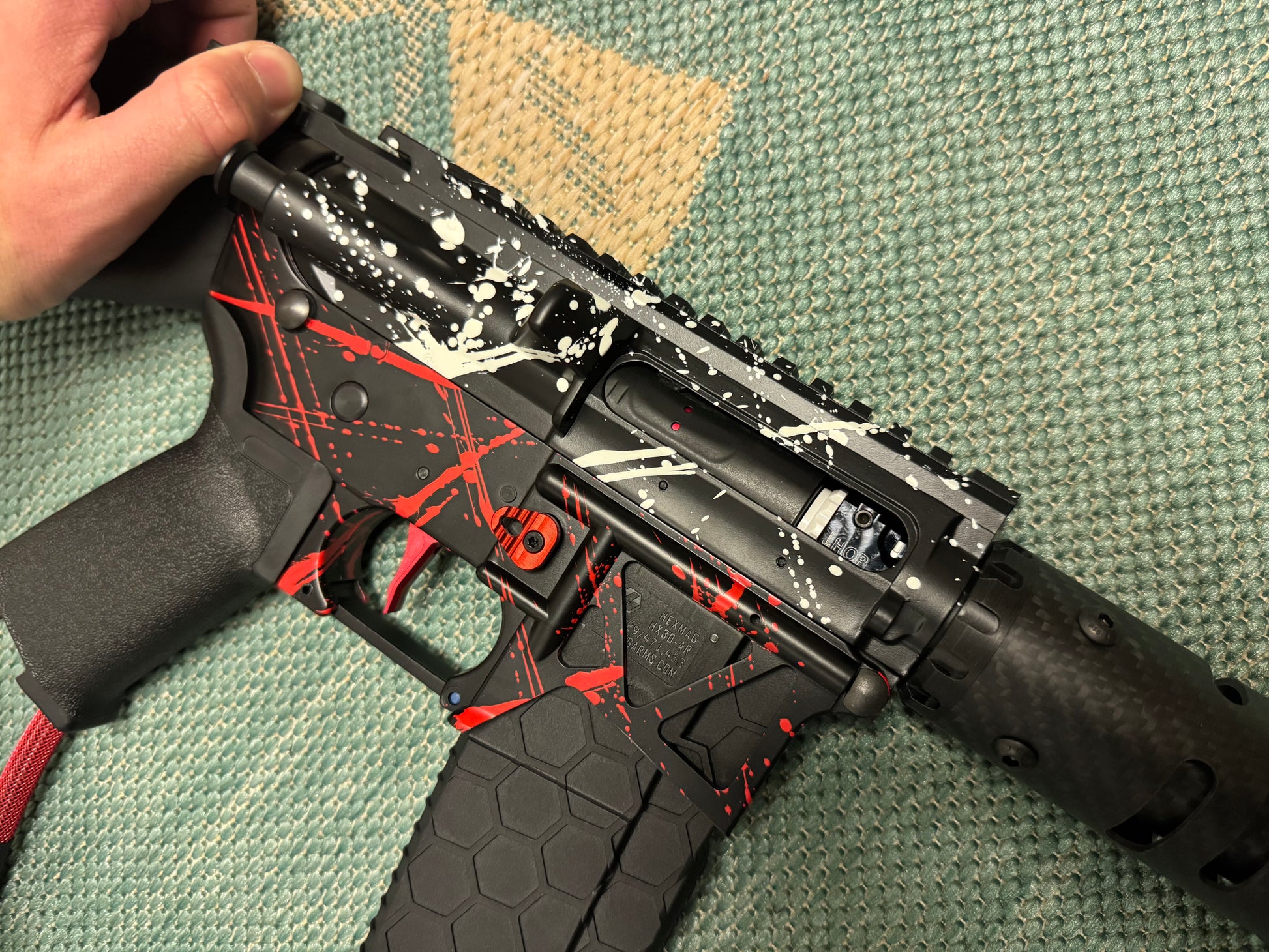 KA Tech MAC Polarstars F2 AR8 HPA M4 Stuby Type 3 Skeletonized Cerakote Splatter