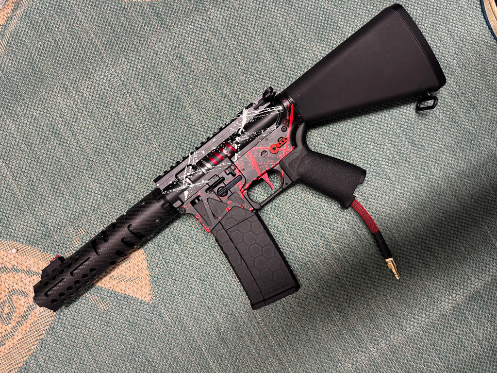 KA Tech MAC Polarstars F2 AR8 HPA M4 Stuby Type 3 Skeletonized Cerakote Splatter