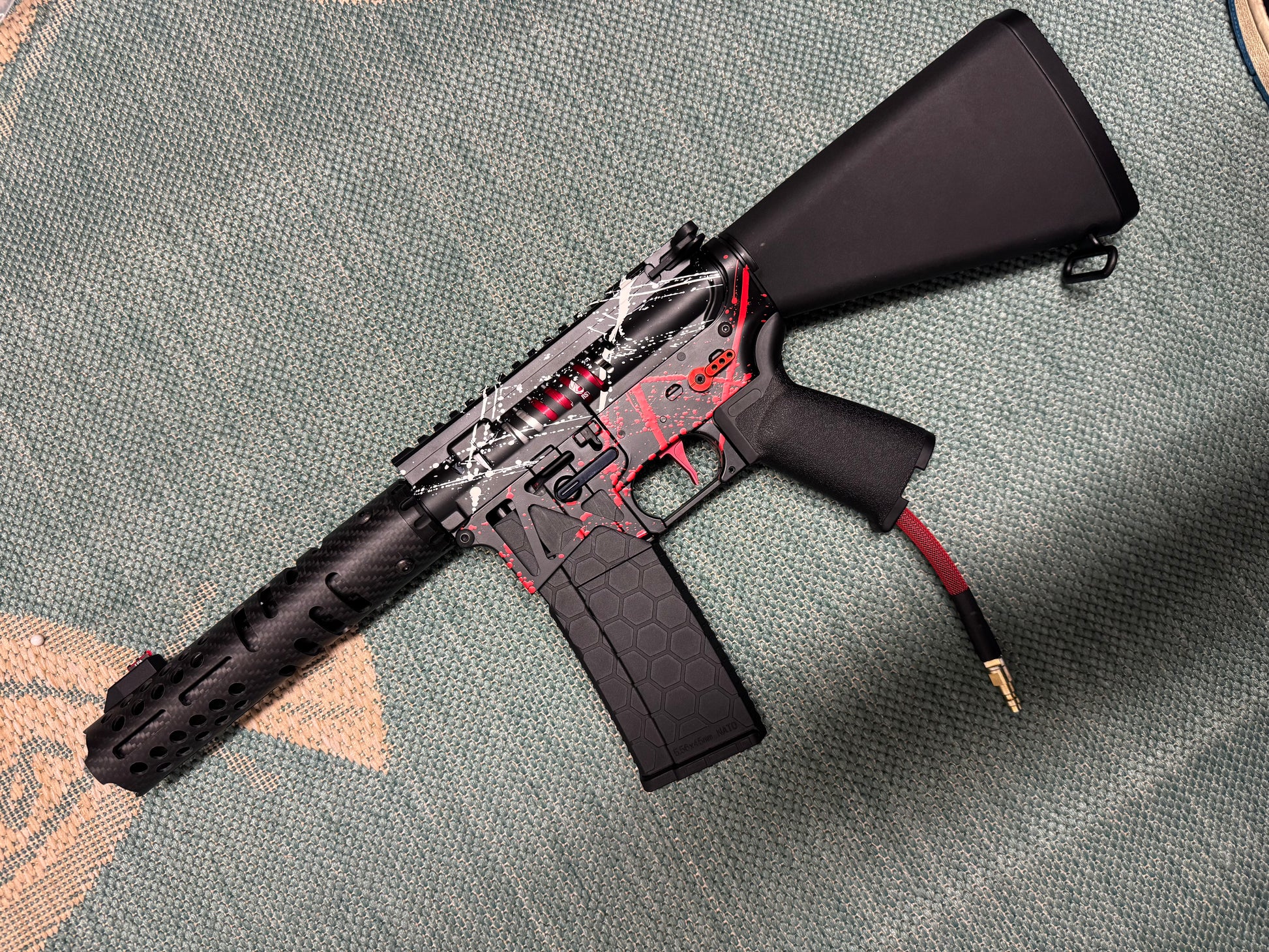 KA Tech MAC Polarstars F2 AR8 HPA M4 Stuby Type 3 Skeletonized Cerakote Splatter