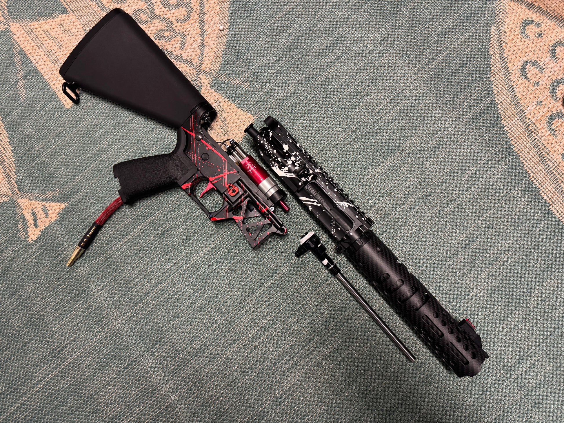 KA Tech MAC Polarstars F2 AR8 HPA M4 Stuby Type 3 Skeletonized Cerakote Splatter