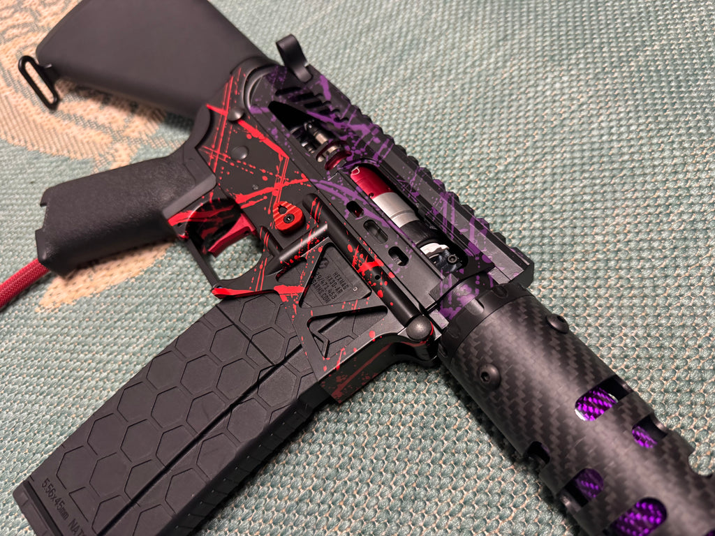 KA Tech MAC Polarstars F2 AR8 HPA M4 Stuby Type 3 Skeletonized Cerakote Splatter