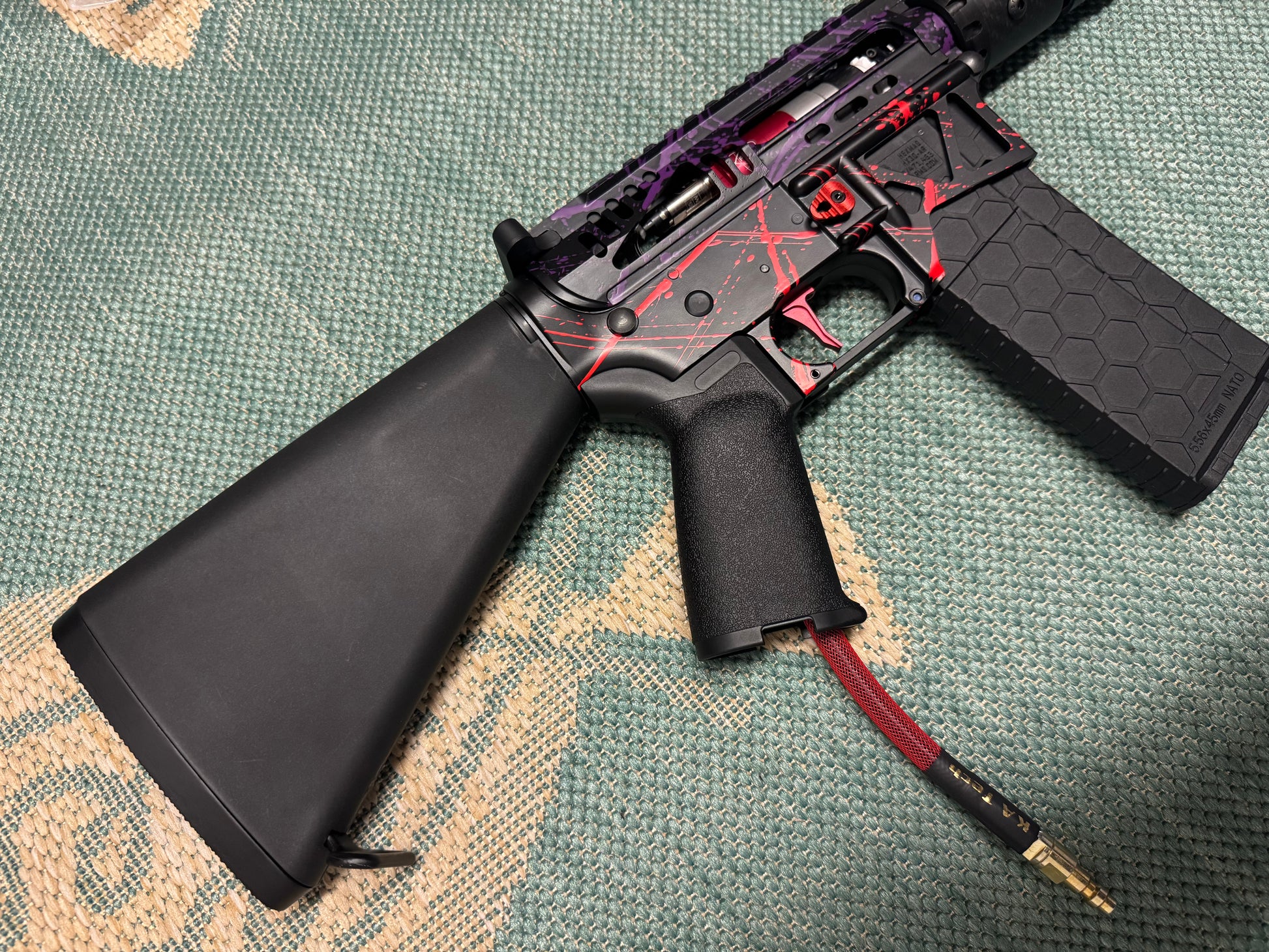 KA Tech MAC Polarstars F2 AR8 HPA M4 Stuby Type 3 Skeletonized Cerakote Splatter