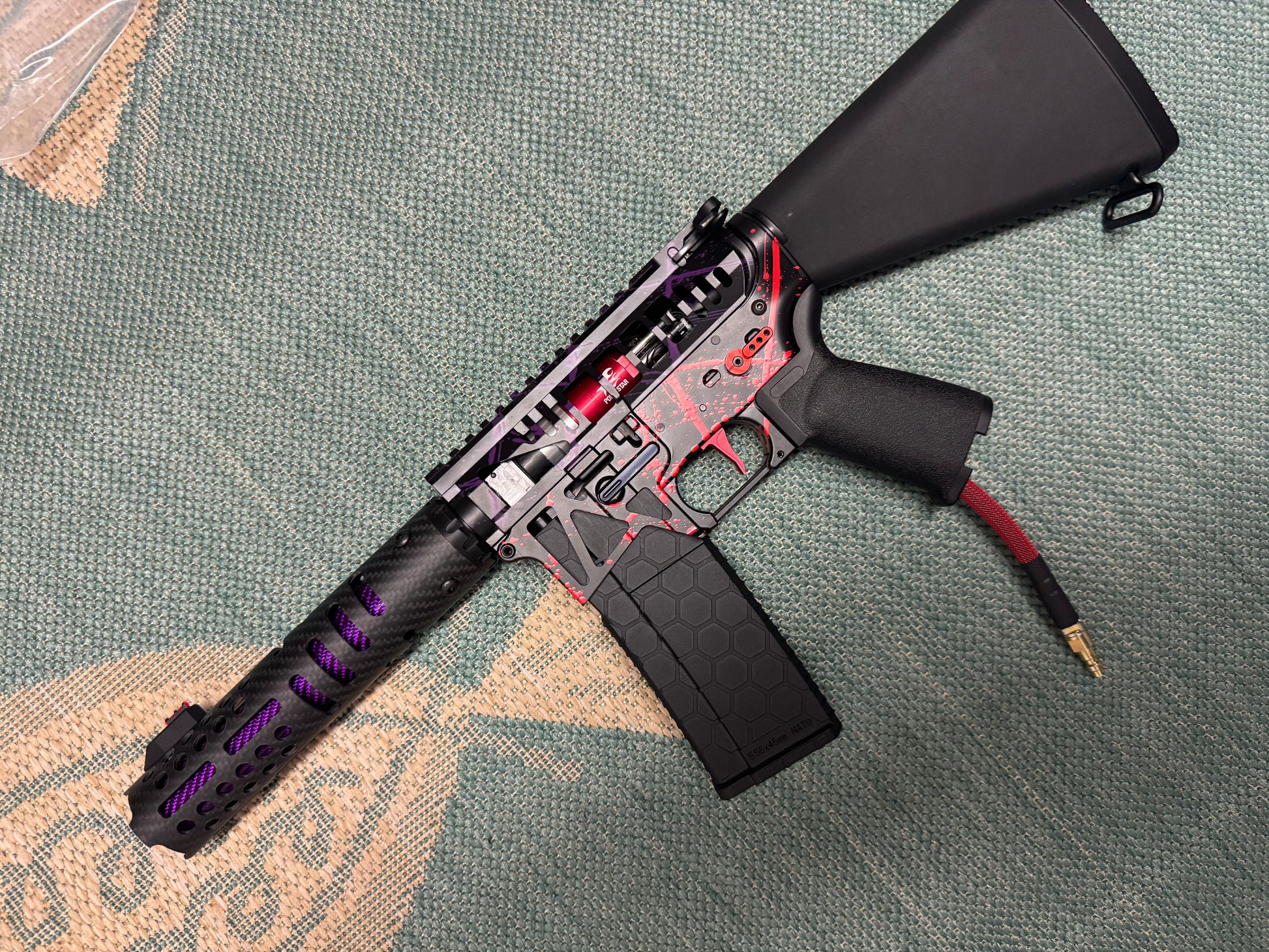 KA Tech MAC Polarstars F2 AR8 HPA M4 Stuby Type 3 Skeletonized Cerakote Splatter
