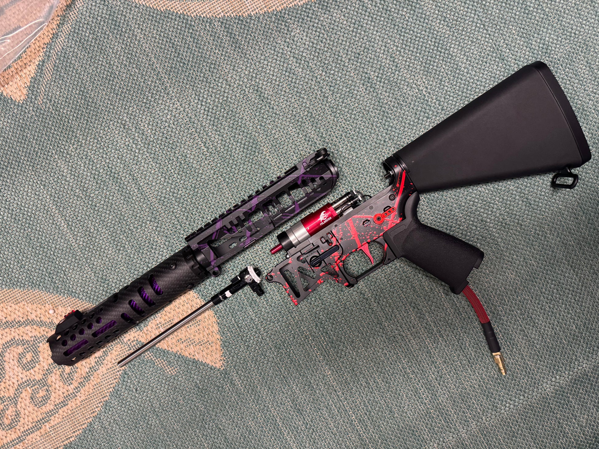KA Tech MAC Polarstars F2 AR8 HPA M4 Stuby Type 3 Skeletonized Cerakote Splatter