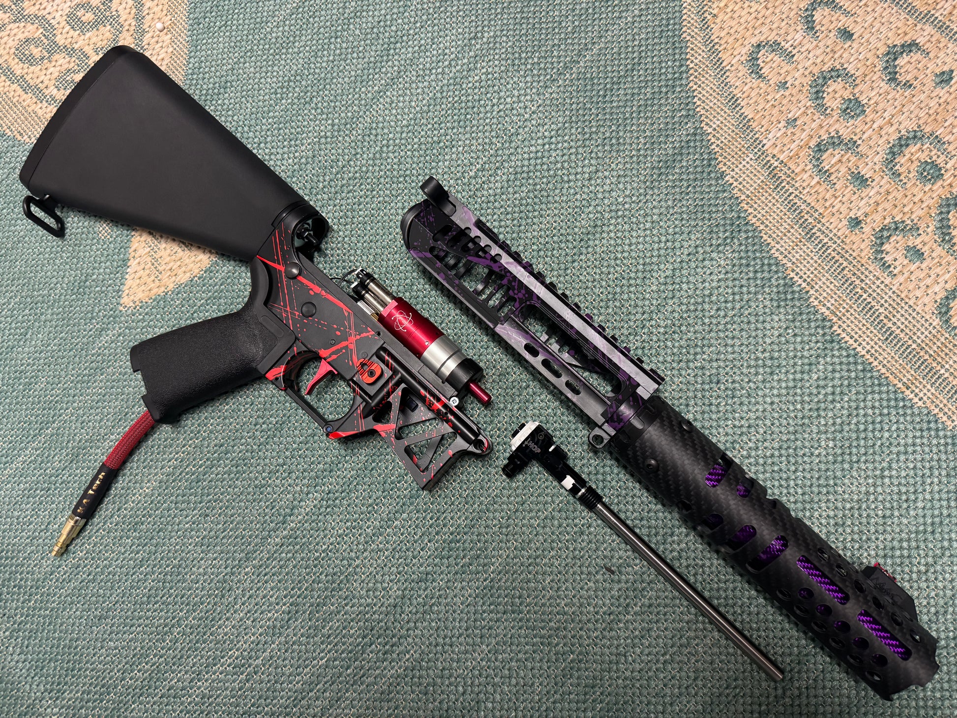 KA Tech MAC Polarstars F2 AR8 HPA M4 Stuby Type 3 Skeletonized Cerakote Splatter
