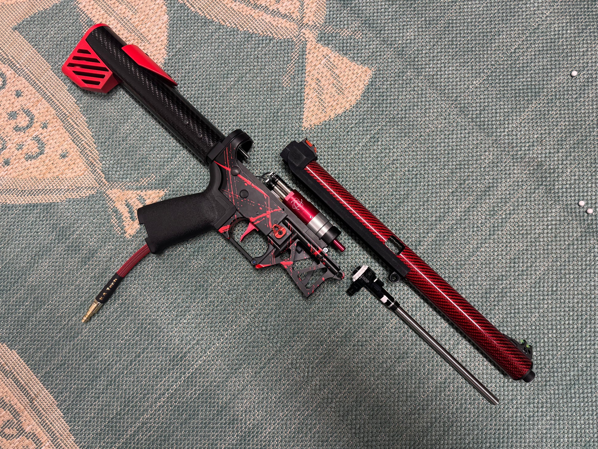 KA Tech MAC Polarstars F2 AR8 HPA M4 Carbon Type 3 Skeletonized Cerakote Splatter