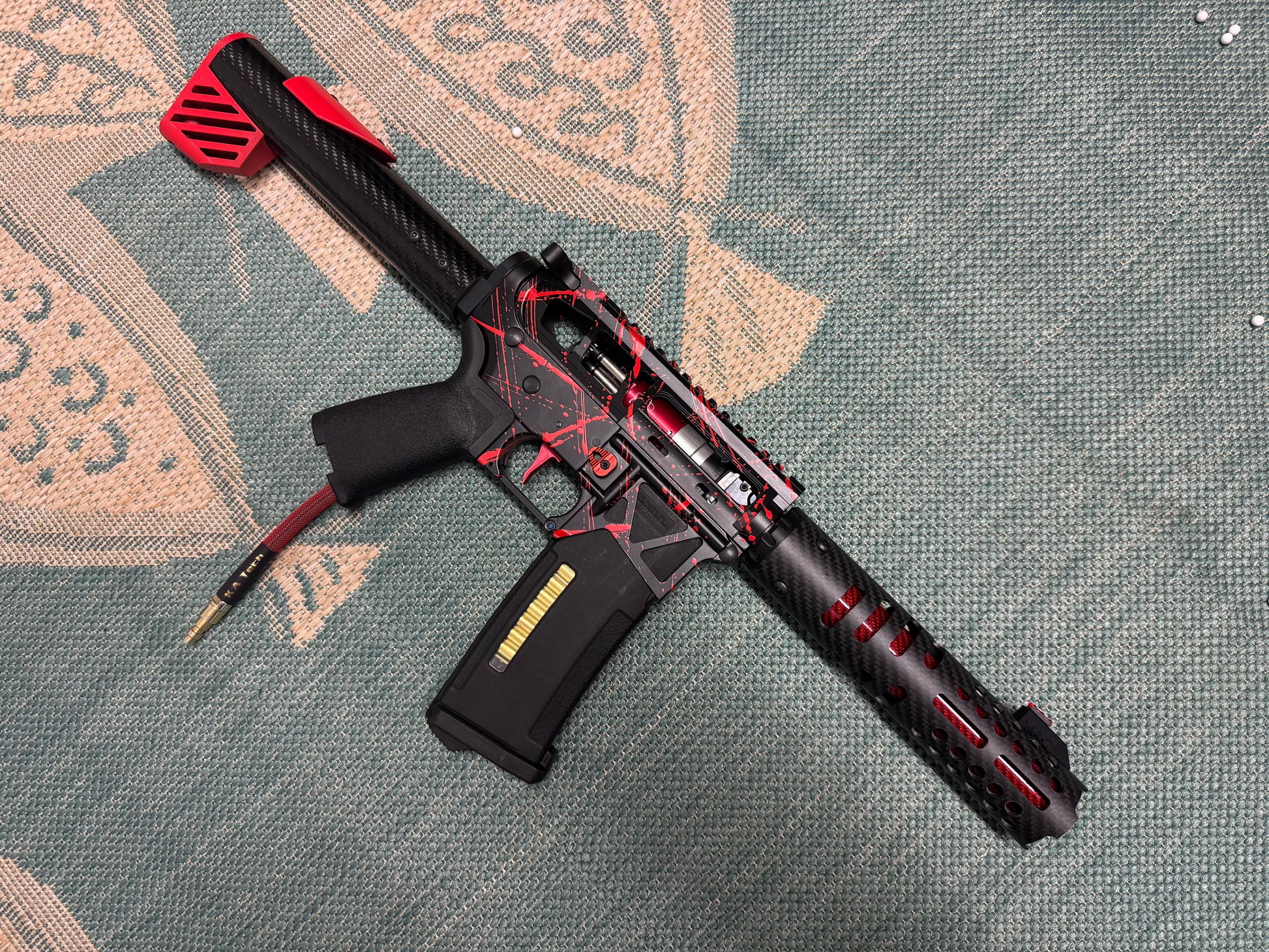 KA Tech MAC Polarstars F2 AR8 HPA M4 Carbon Type 3 Skeletonized Cerakote Splatter