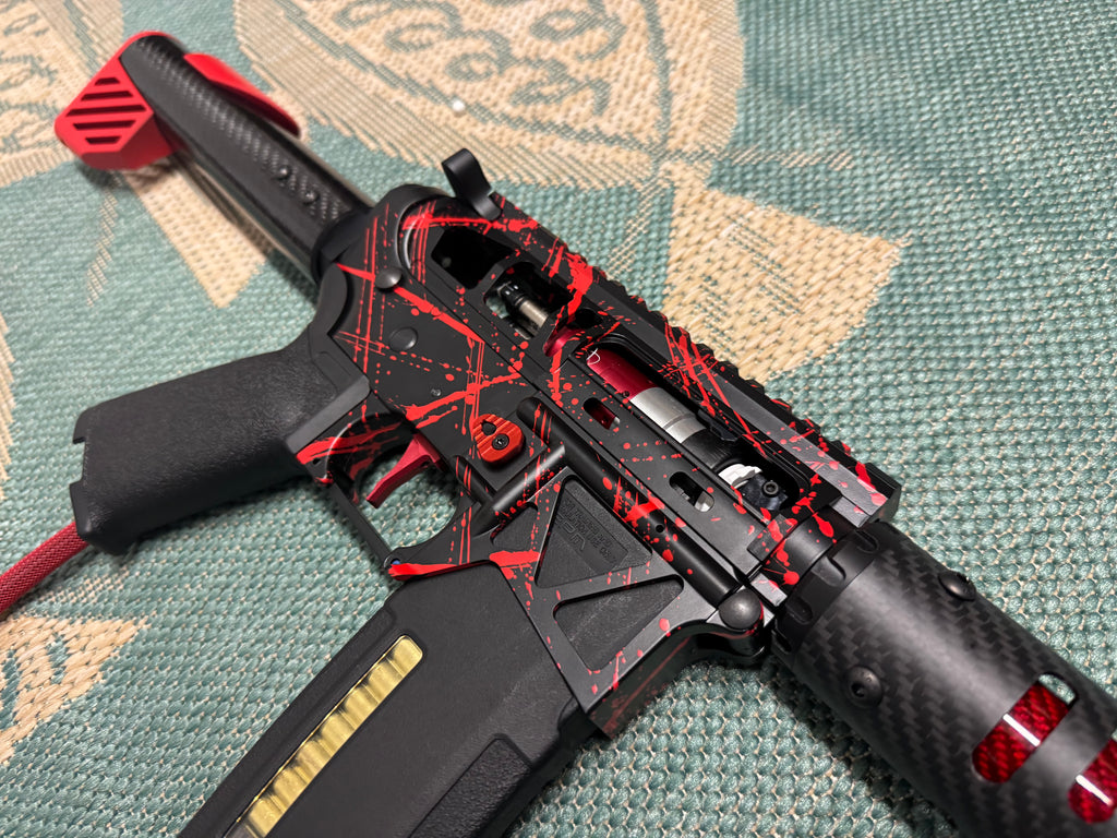 KA Tech MAC Polarstars F2 AR8 HPA M4 Carbon Type 3 Skeletonized Cerakote Splatter