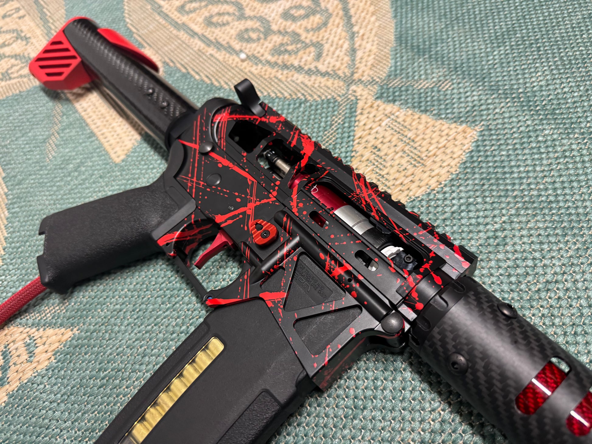 KA Tech MAC Polarstars F2 AR8 HPA M4 Carbon Type 3 Skeletonized Cerakote Splatter