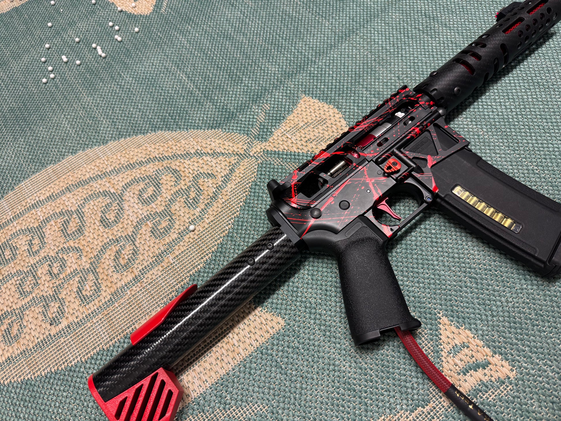 KA Tech MAC Polarstars F2 AR8 HPA M4 Carbon Type 3 Skeletonized Cerakote Splatter